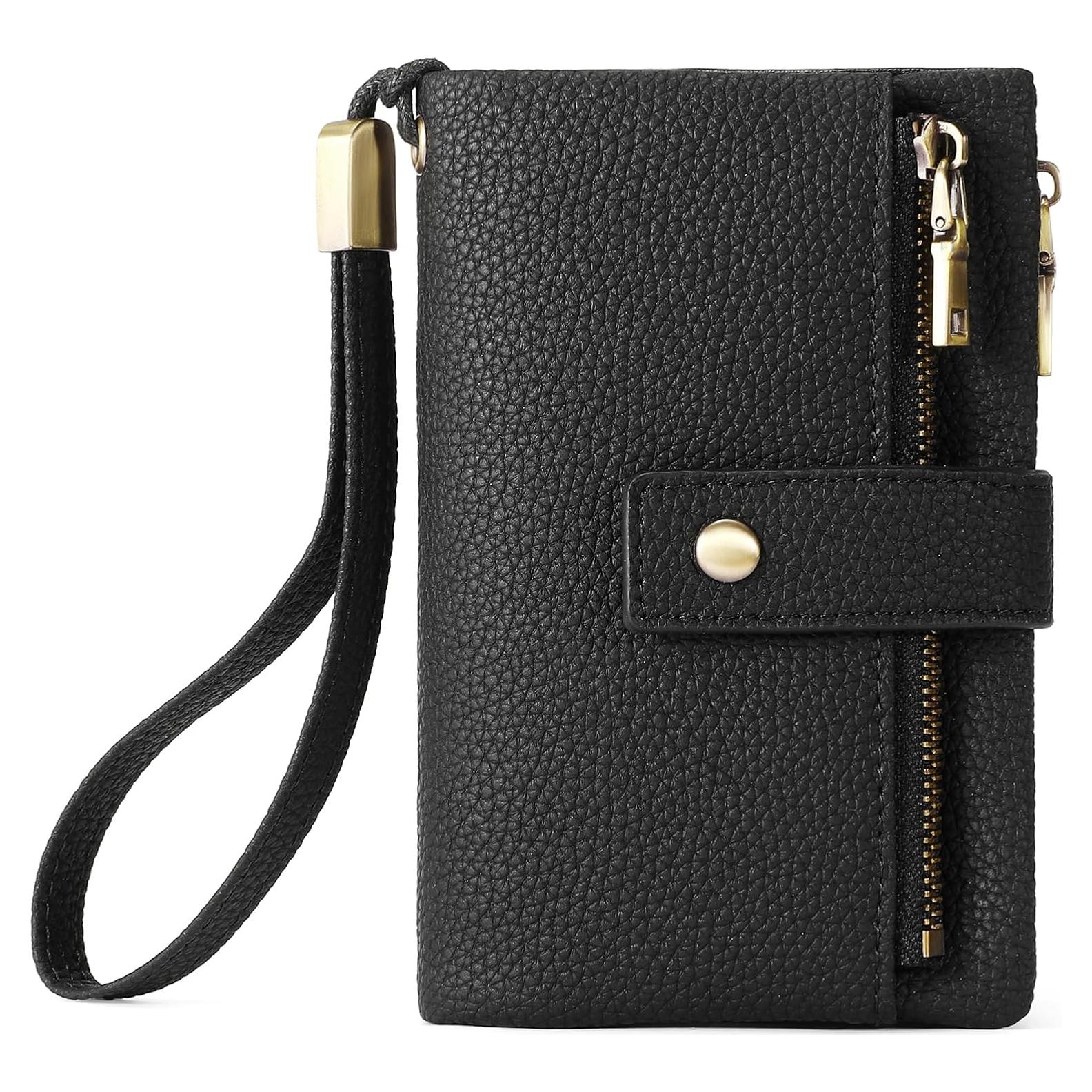 Cartera Pequeña de Cuero SENDEFN con Bloqueo RFID - Negro