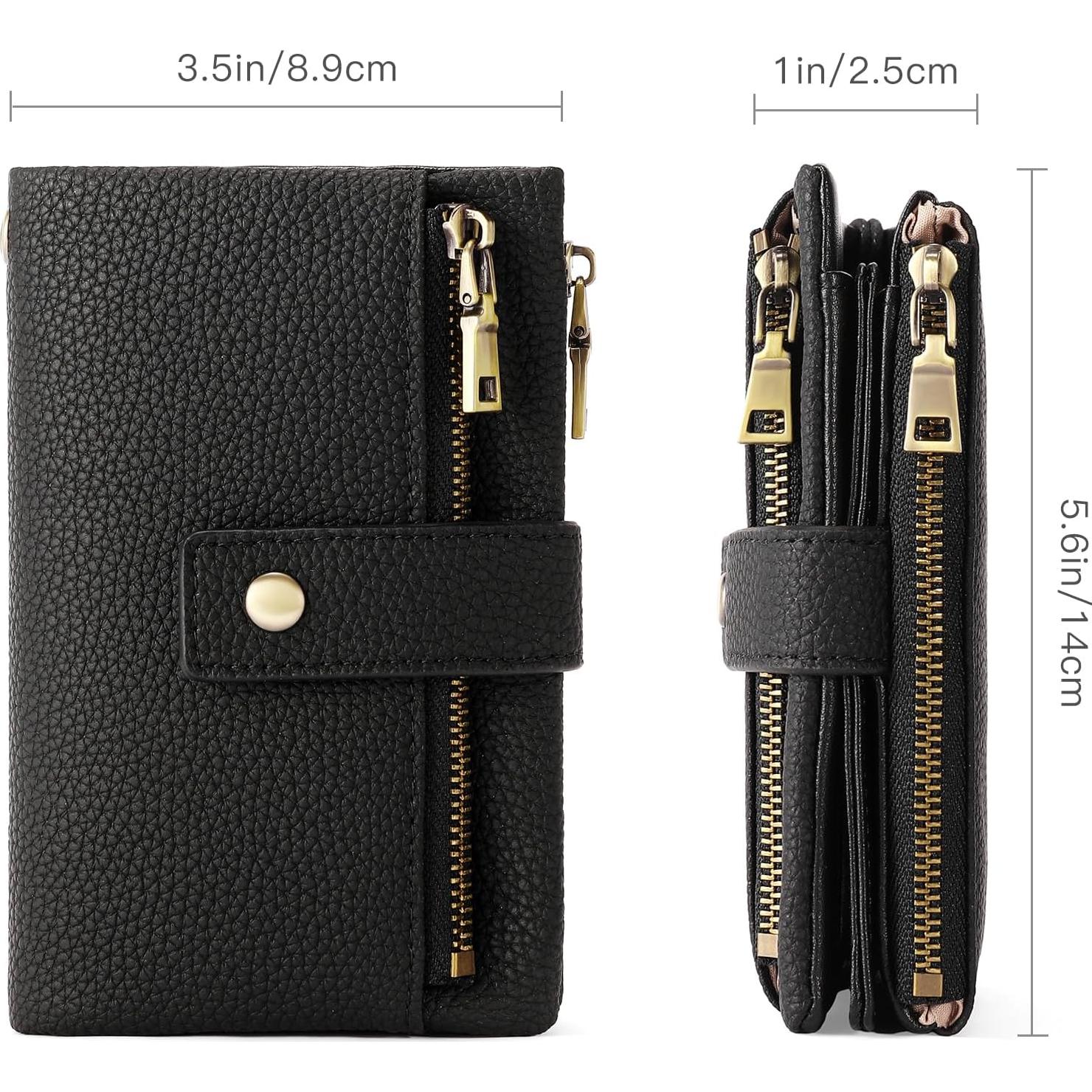 Cartera Pequeña de Cuero SENDEFN con Bloqueo RFID - Negro