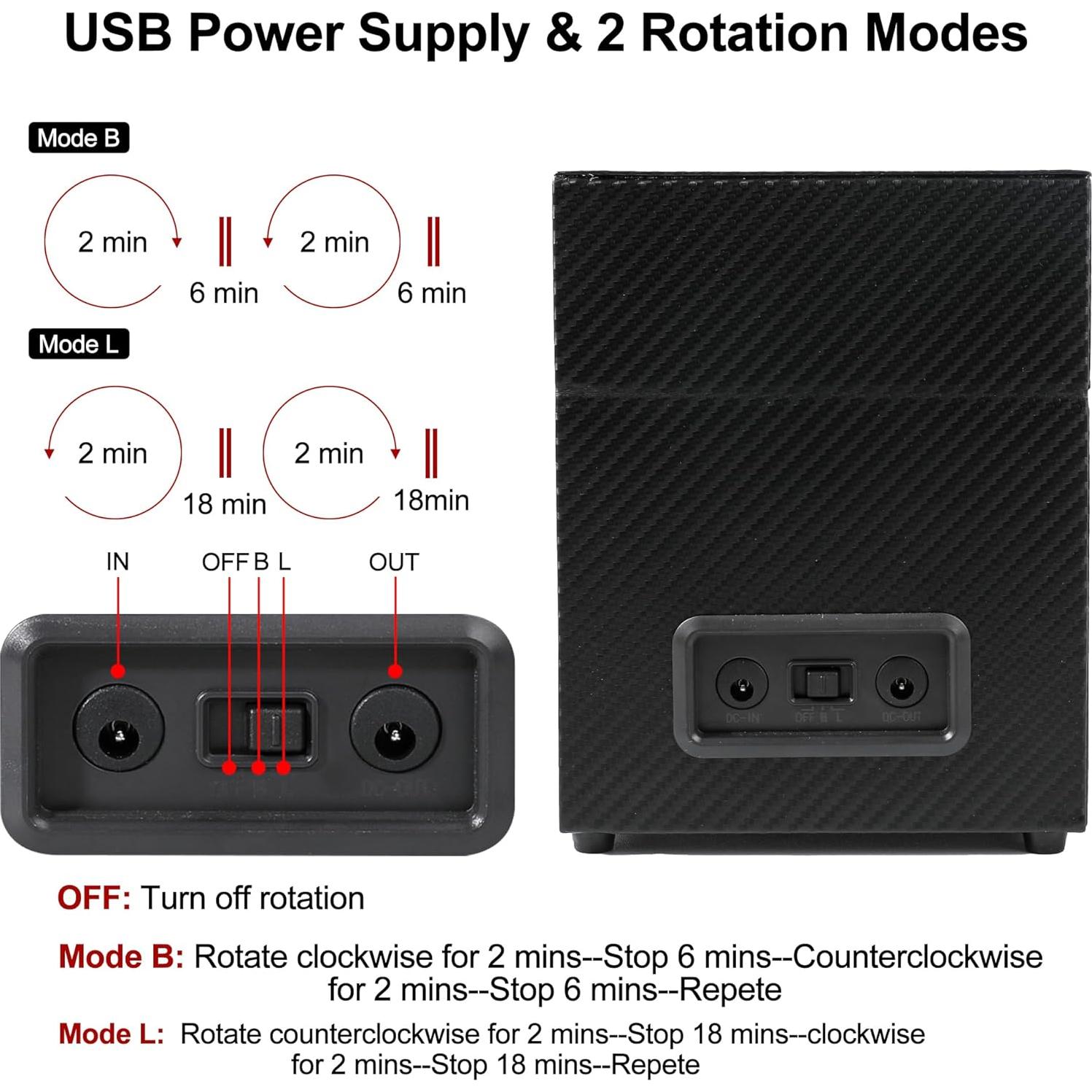 Enrollador Automático de Reloj Kalawen Doble para Relojes Mecánicos