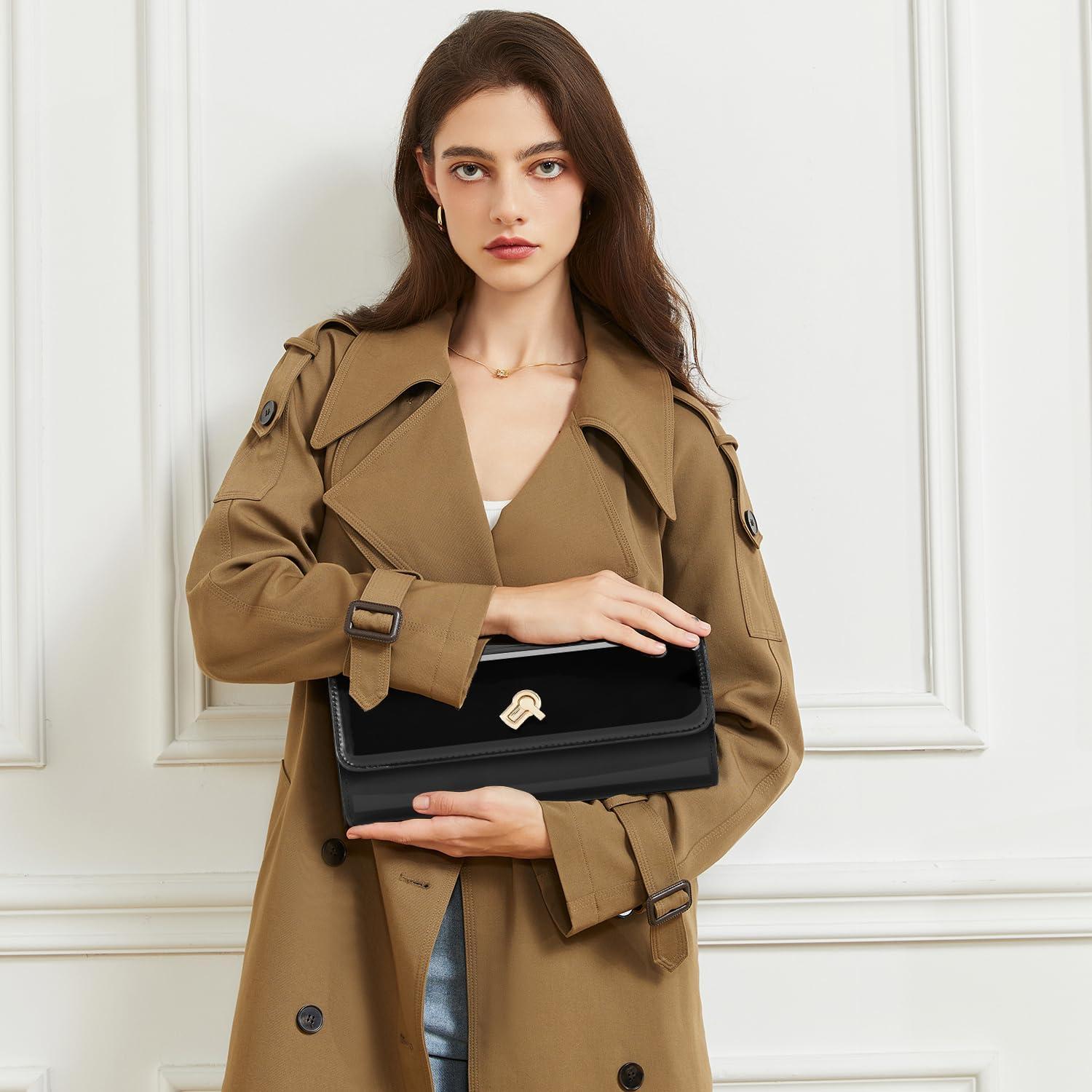 Clutch Metalizado PU para Mujeres Huralona - 30.5x4x12.5cm