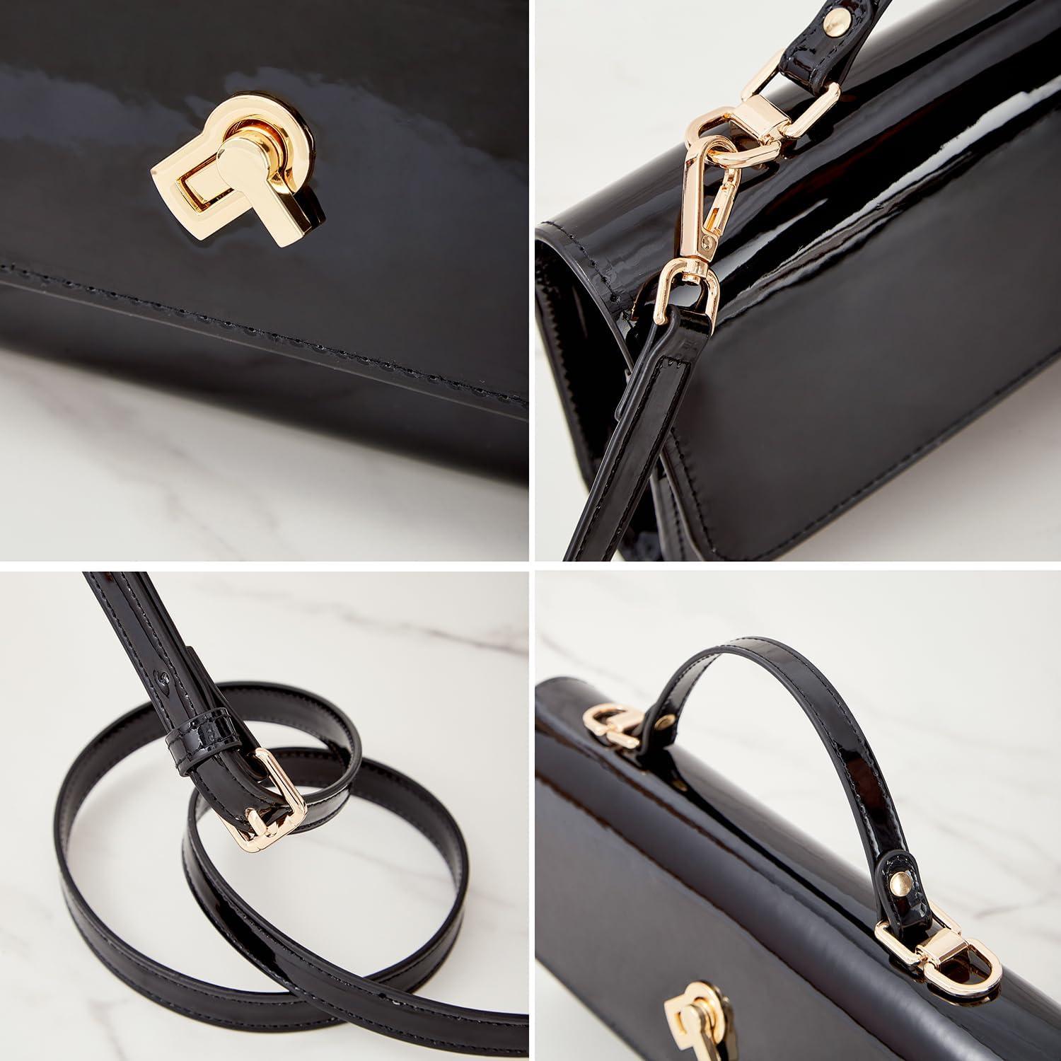 Clutch Metalizado PU para Mujeres Huralona - 30.5x4x12.5cm