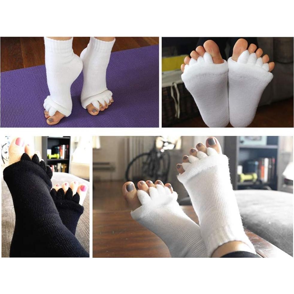 Calcetines Separadores de Dedos de Yoga 2 Pares - Alivio para Juanetes