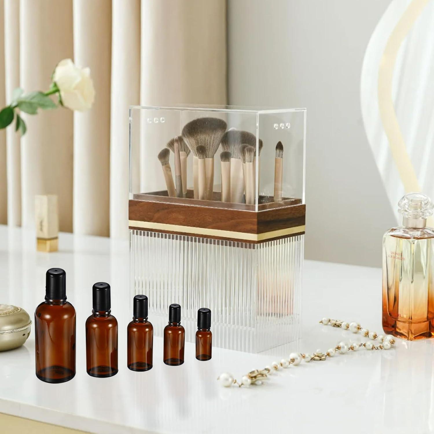 Botellas de Rodillo 5ml HEYLEAYAR Ámbar - Pack 4 Vidrio