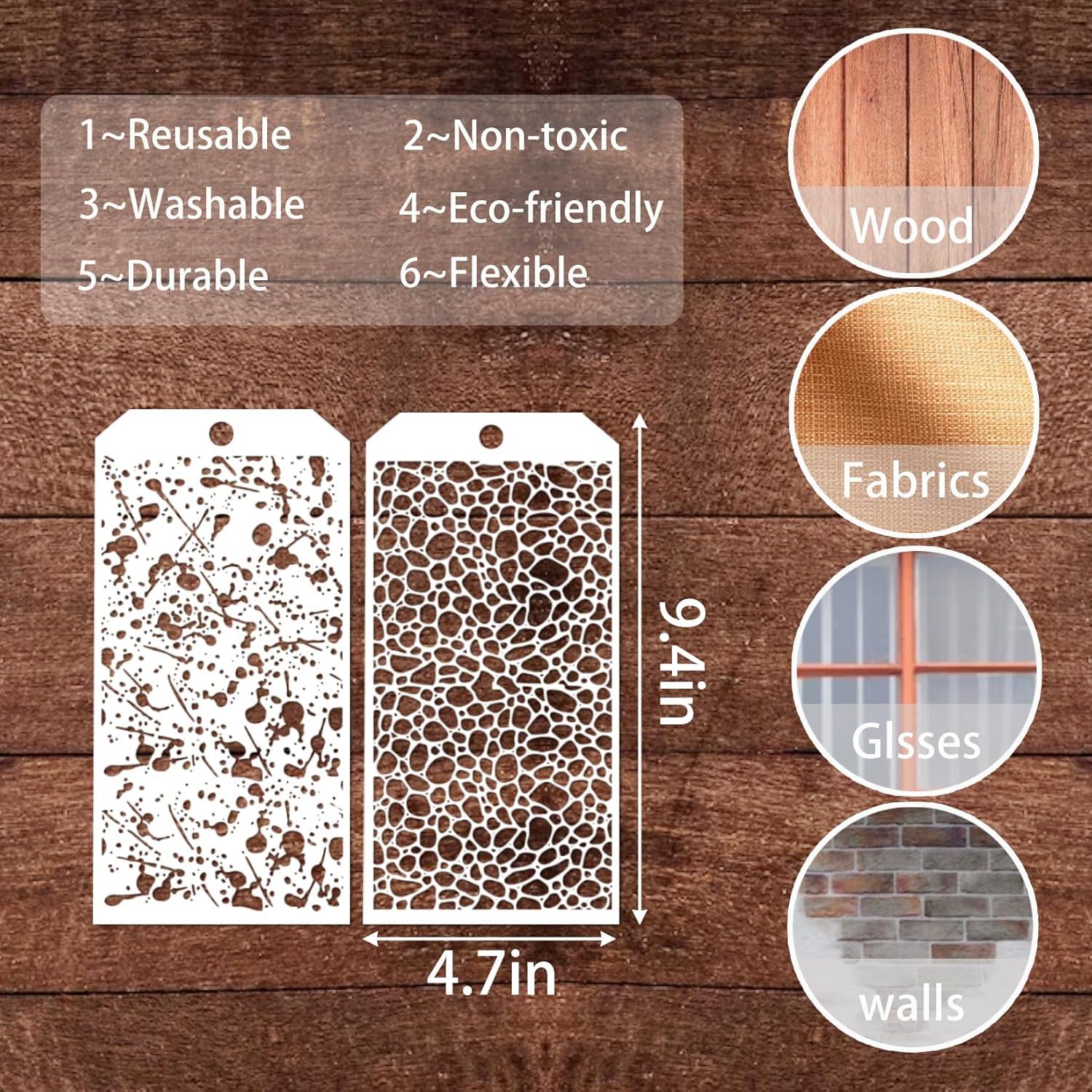 8 Plantillas para Manualidades Boqon - Diseño Leopardo y Ladrillo