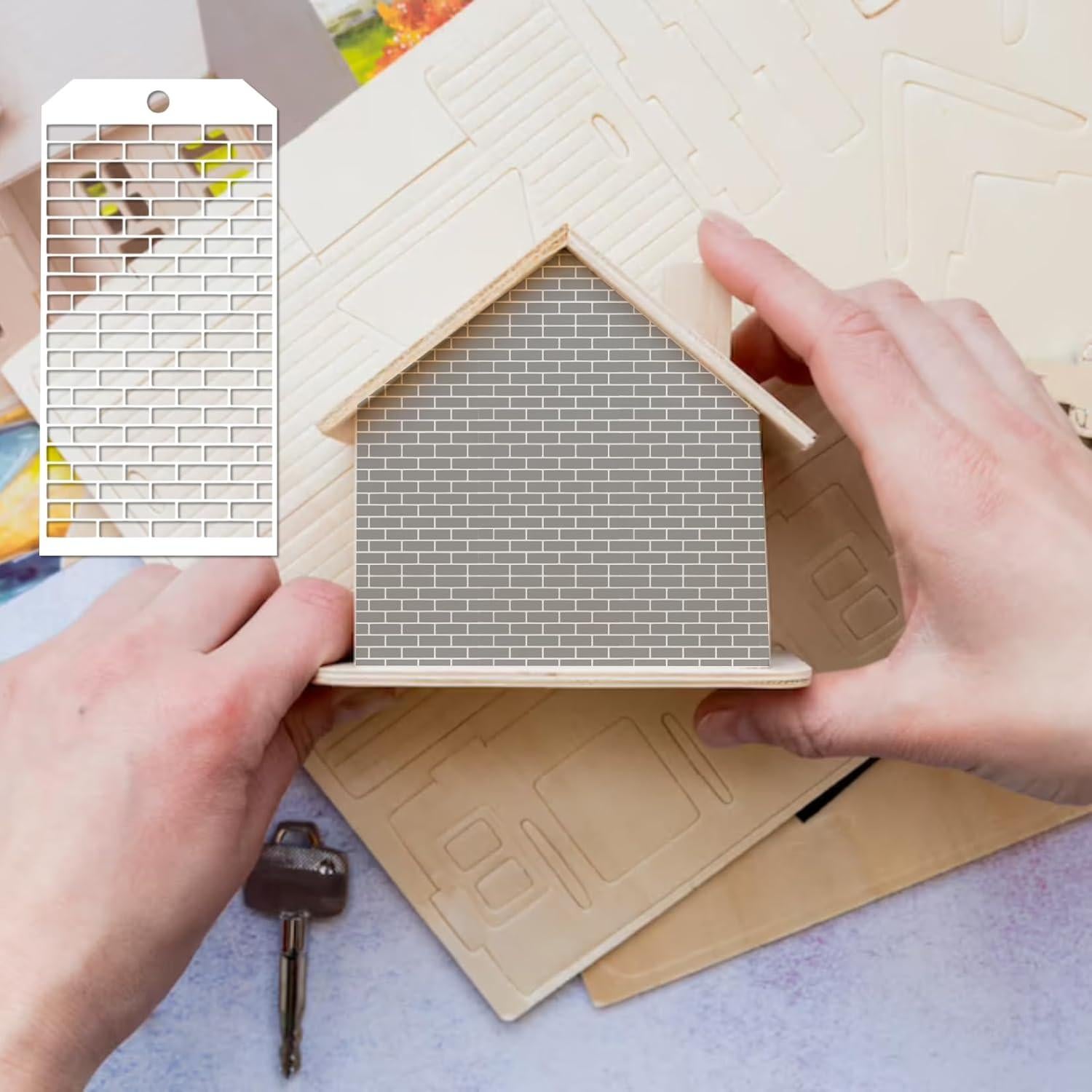 8 Plantillas para Manualidades Boqon - Diseño Leopardo y Ladrillo