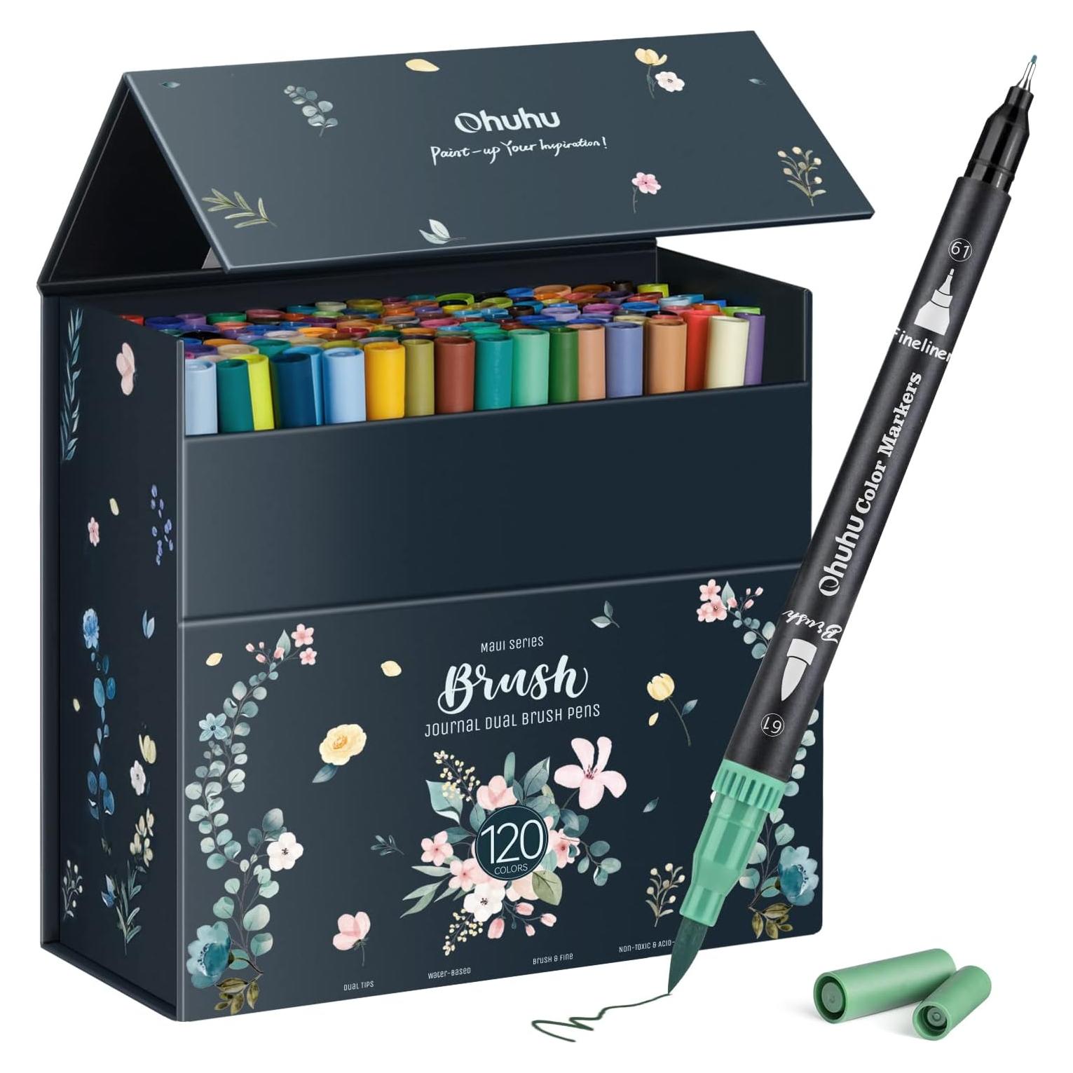 Marcadores Ohuhu Doble Punta 120 Colores a Base de Agua