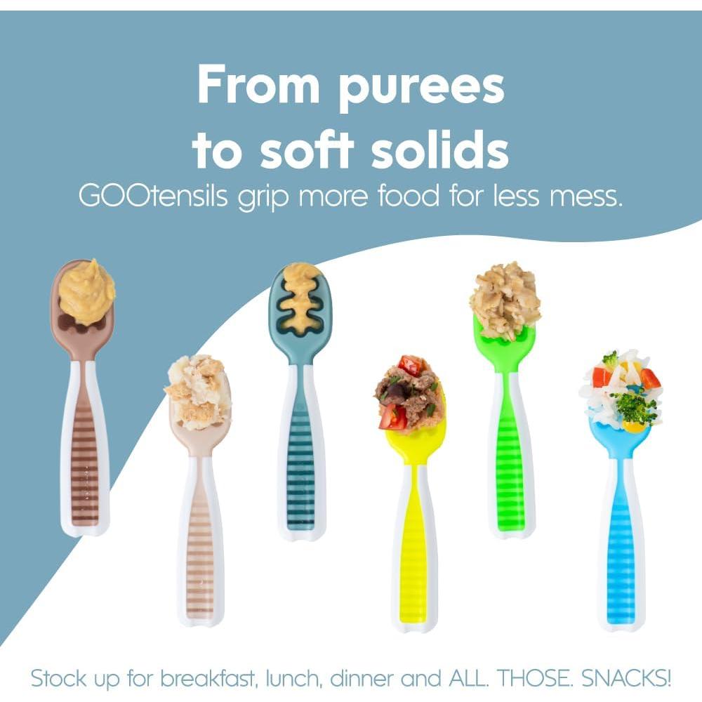 Juego de Cucharas de Silicona GOOtensils Feeding Littles - 3 Piezas