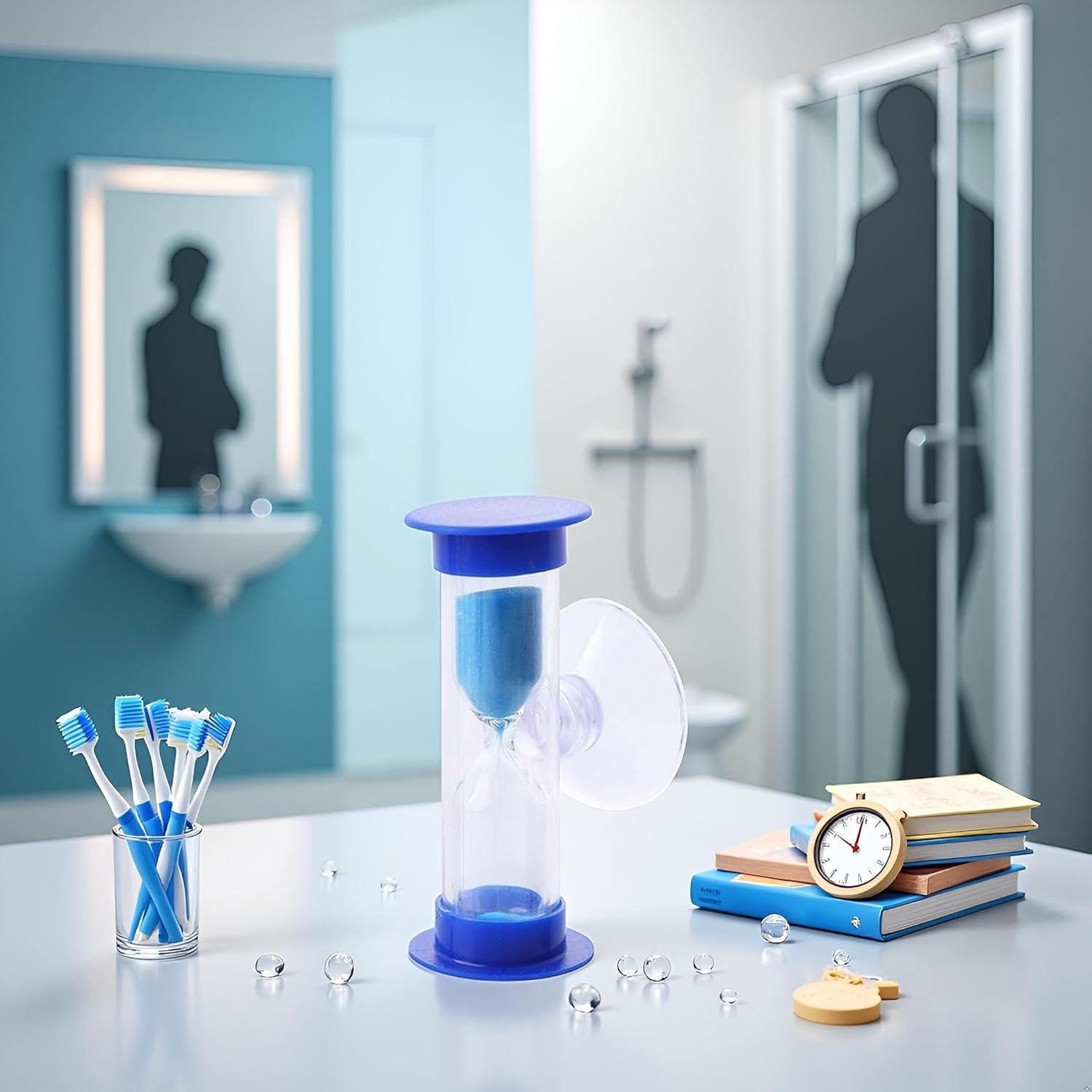 Temporizador de Arena de Plástico 2 Minutos SquarezhenBo Azul