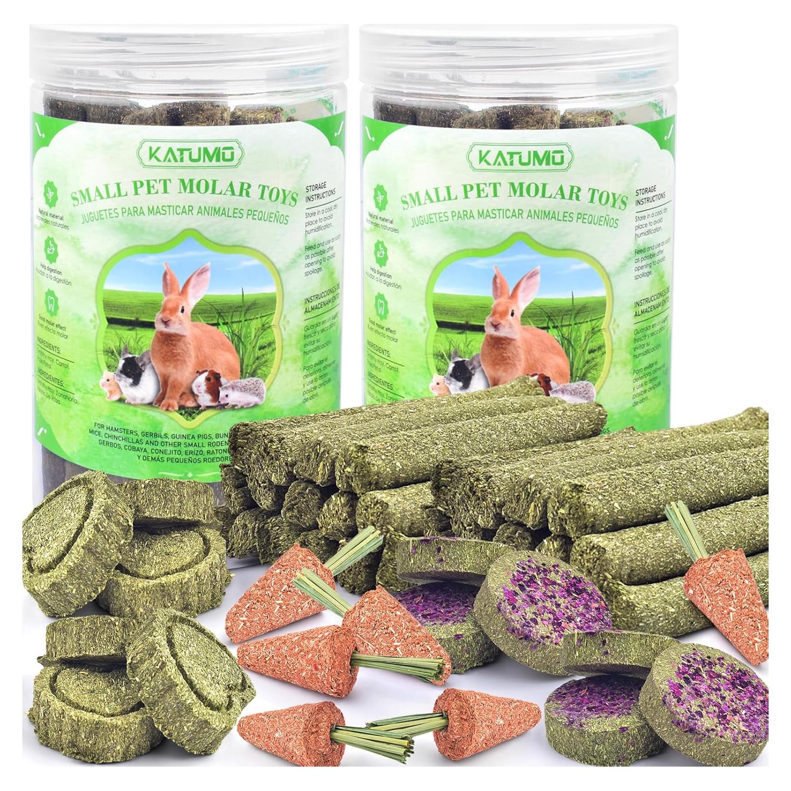 KATUMO 48PCS Palitos Masticables de Heno Timothy para Conejos