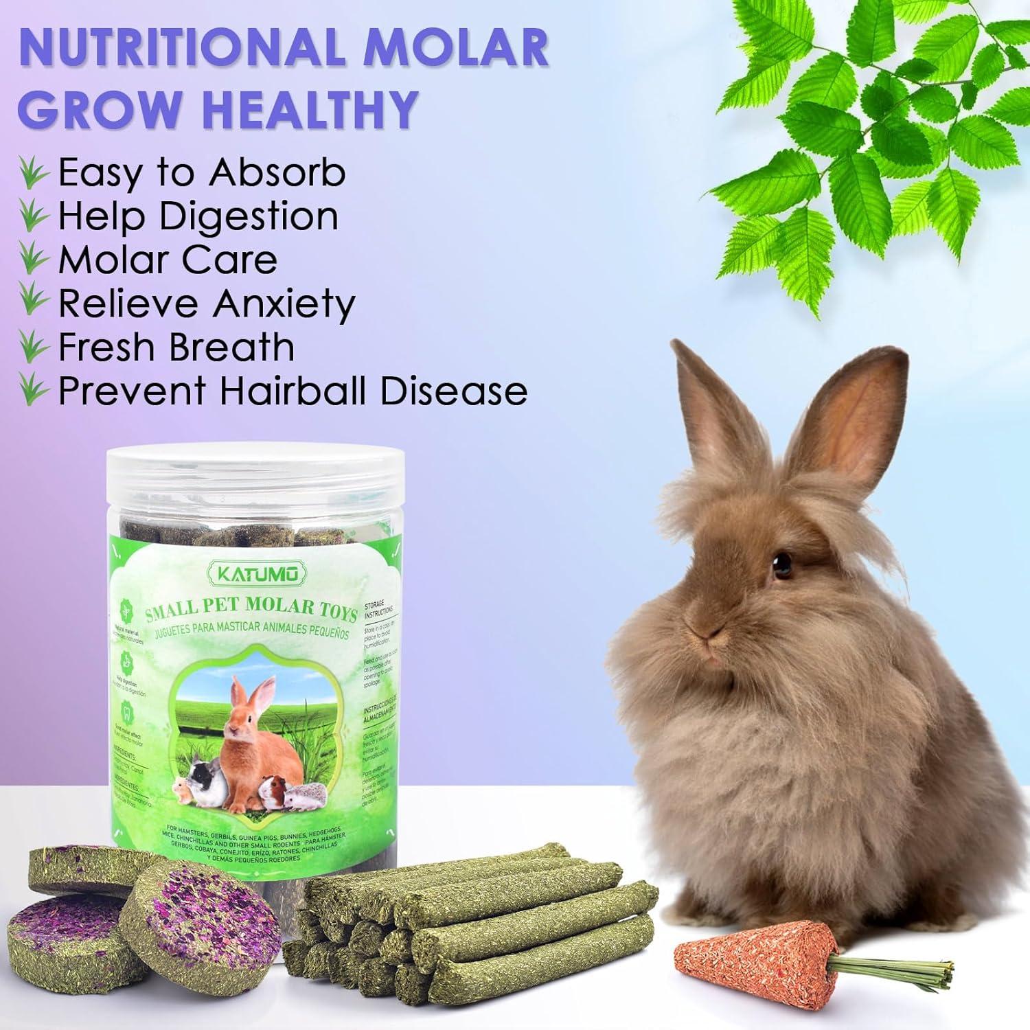 KATUMO 48PCS Palitos Masticables de Heno Timothy para Conejos