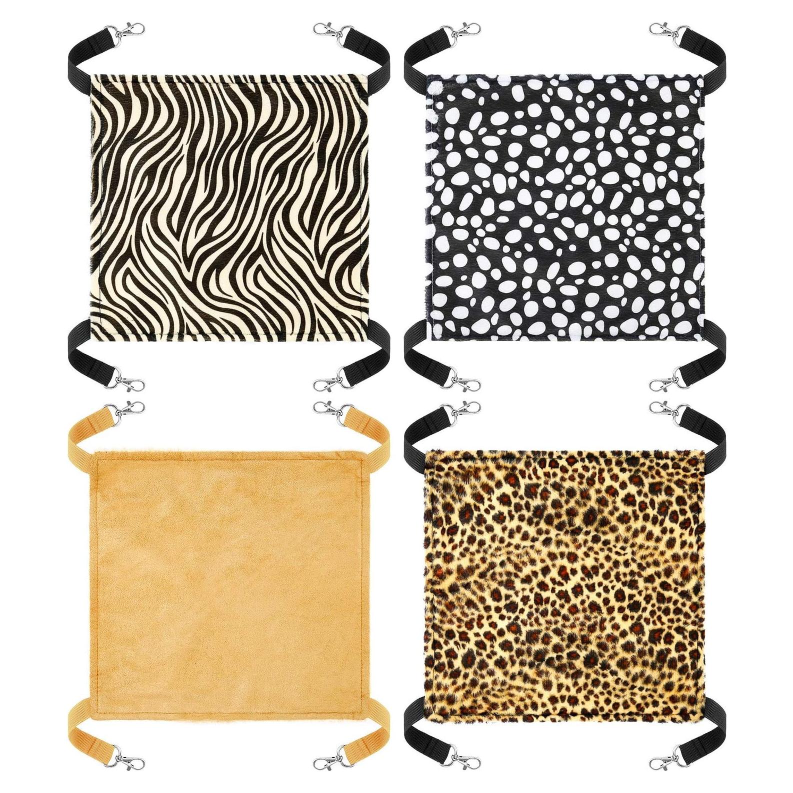Hamaca para Mascotas Boao 4 Pcs - Leopardo, Cebra, Camello