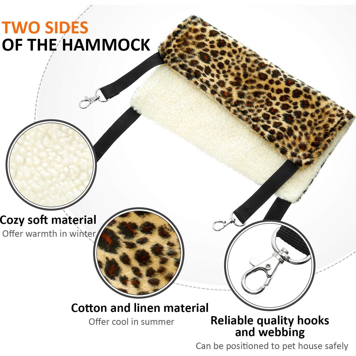 Hamaca para Mascotas Boao 4 Pcs - Leopardo, Cebra, Camello