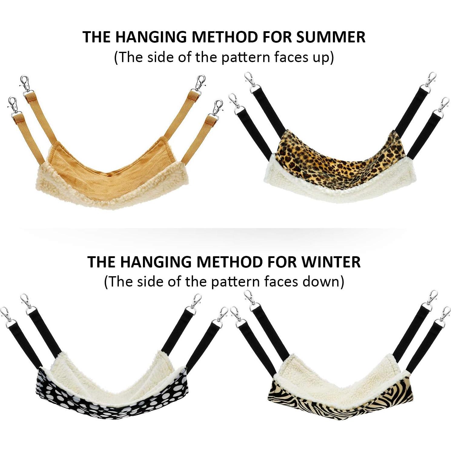 Hamaca para Mascotas Boao 4 Pcs - Leopardo, Cebra, Camello