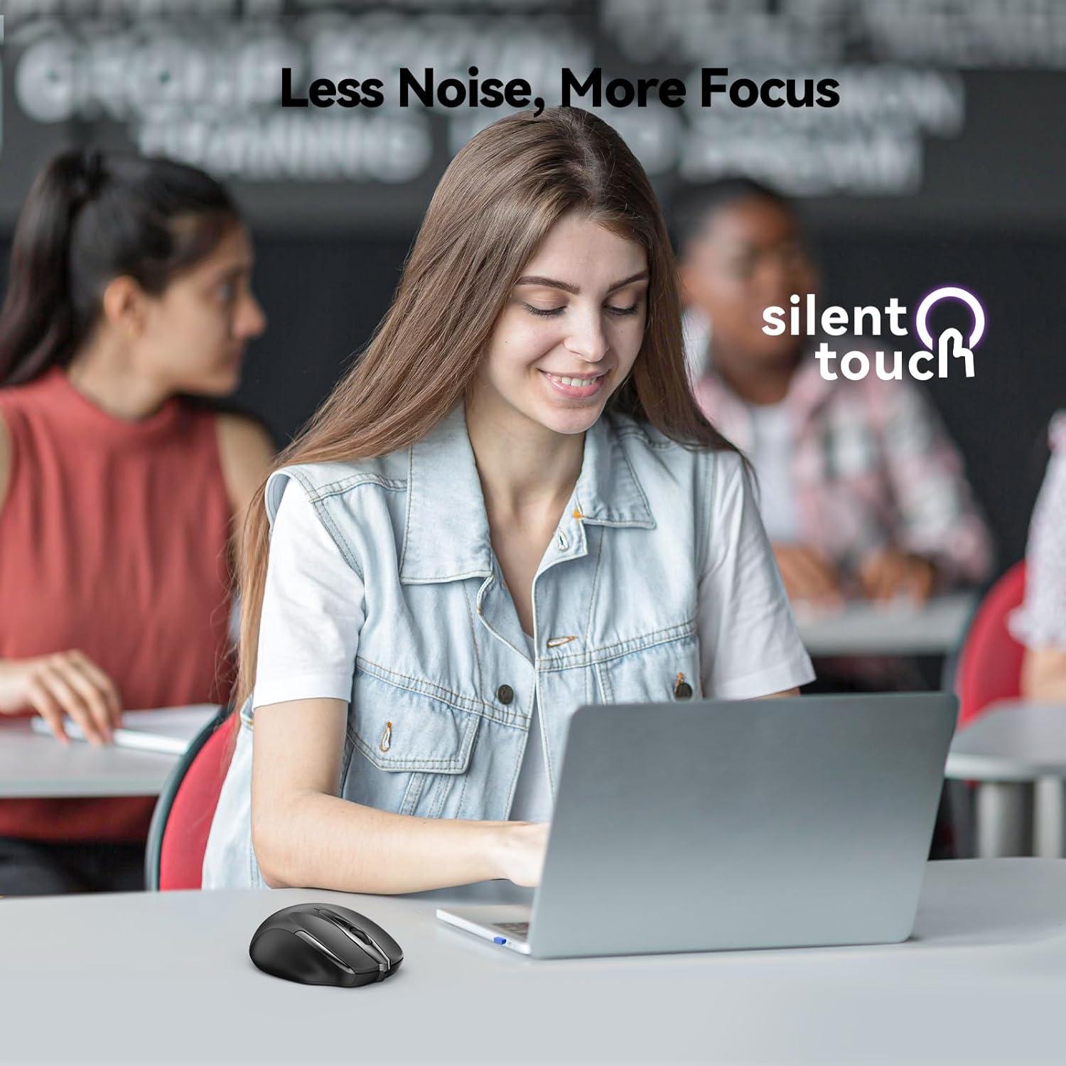 Ratón Inalámbrico Silencioso TECKNET 2.4G 6 DPI Ajustables Negro