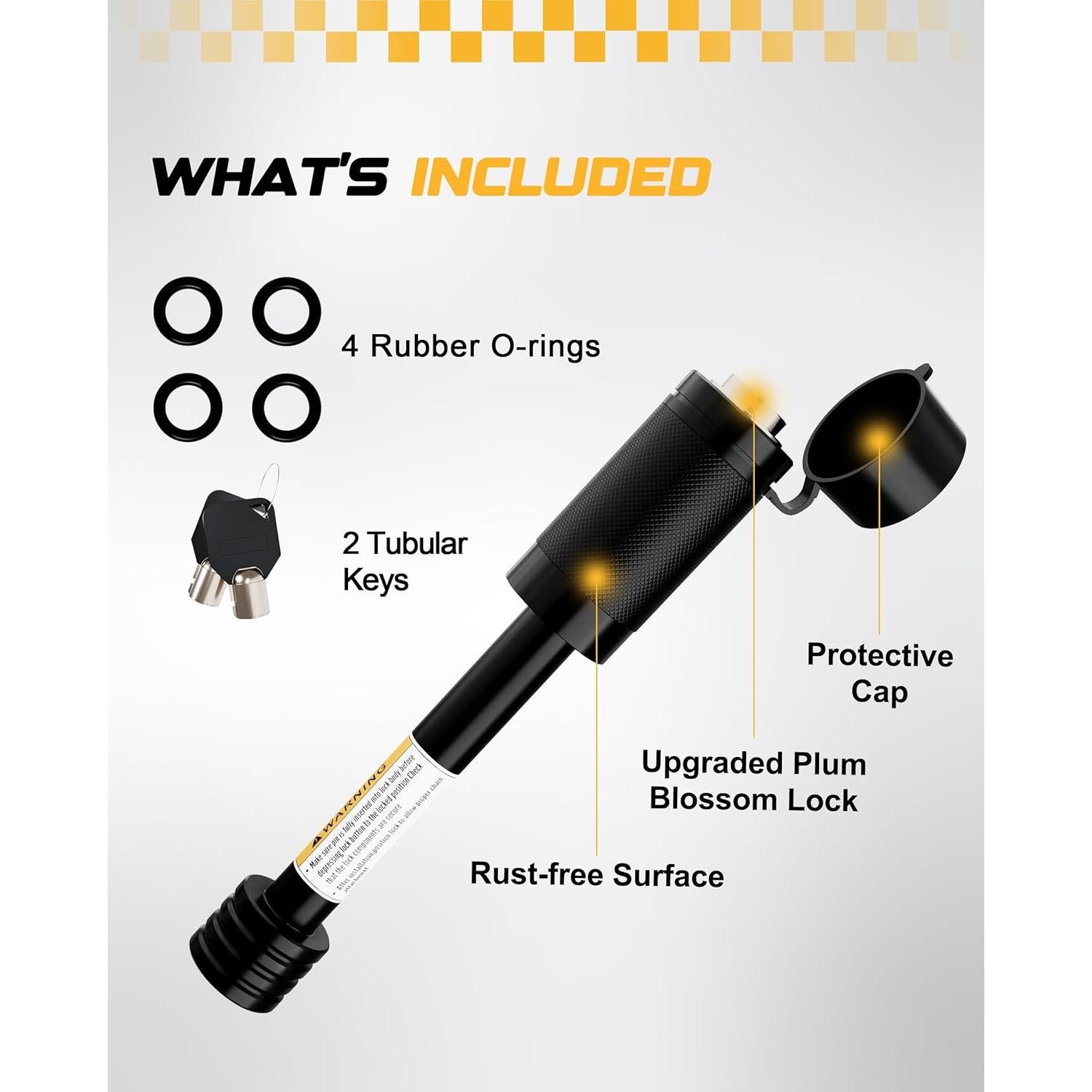 Cerradura de Enganche de Remolque RETRUE 5/8" Ajustable 3-3.5"