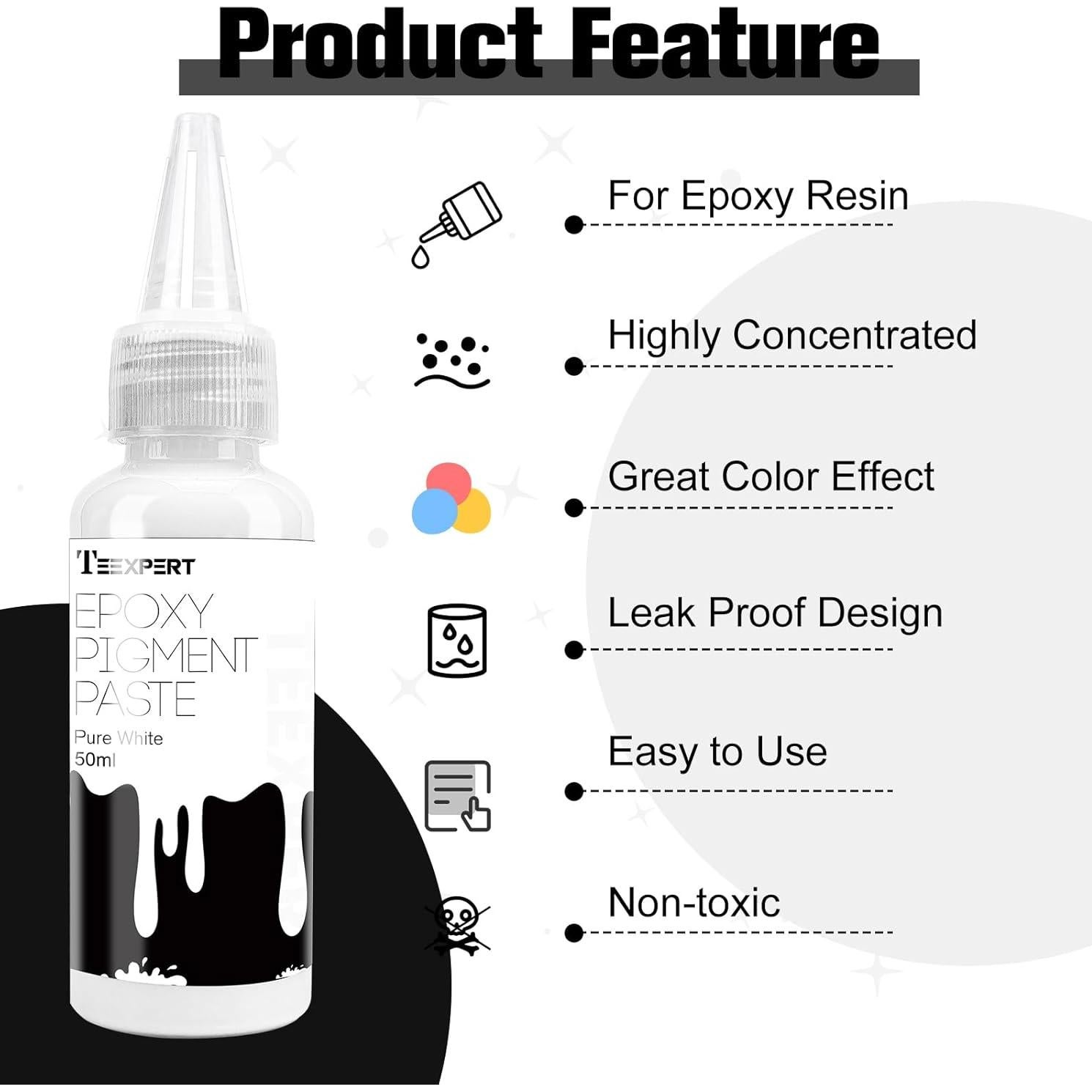 Pasta de Pigmento Epóxico Teexpert 100ml Negro y Blanco