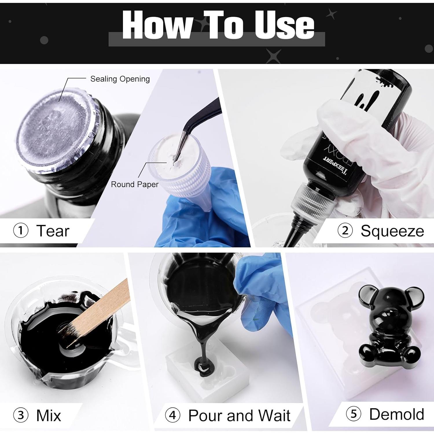 Pasta de Pigmento Epóxico Teexpert 100ml Negro y Blanco