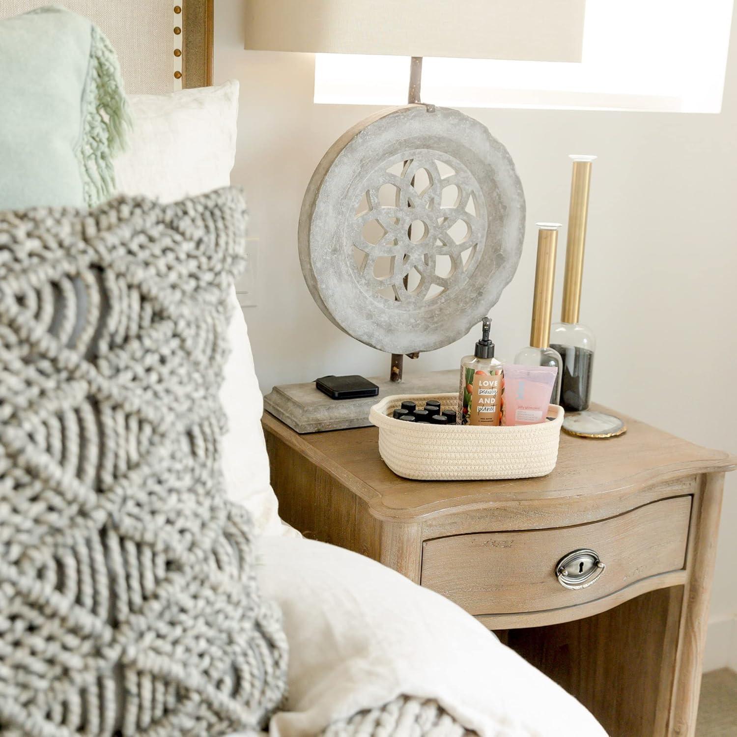 NaturalCozy Juego de 5 Cestas de Almacenamiento de Algodón