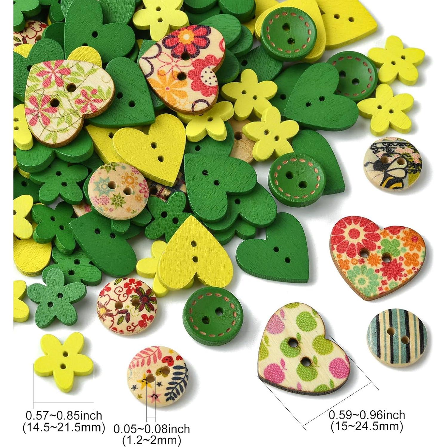 KitBeads 230pcs Botones de Madera Coloridos para DIY