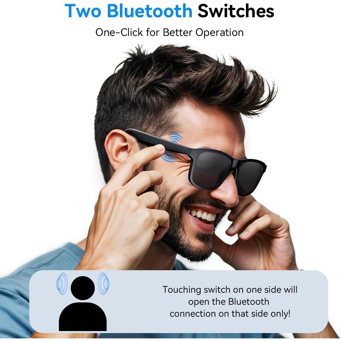 Gafas de Sol Inteligentes Bluetooth Sanqi Youpin UV Lentes Negros