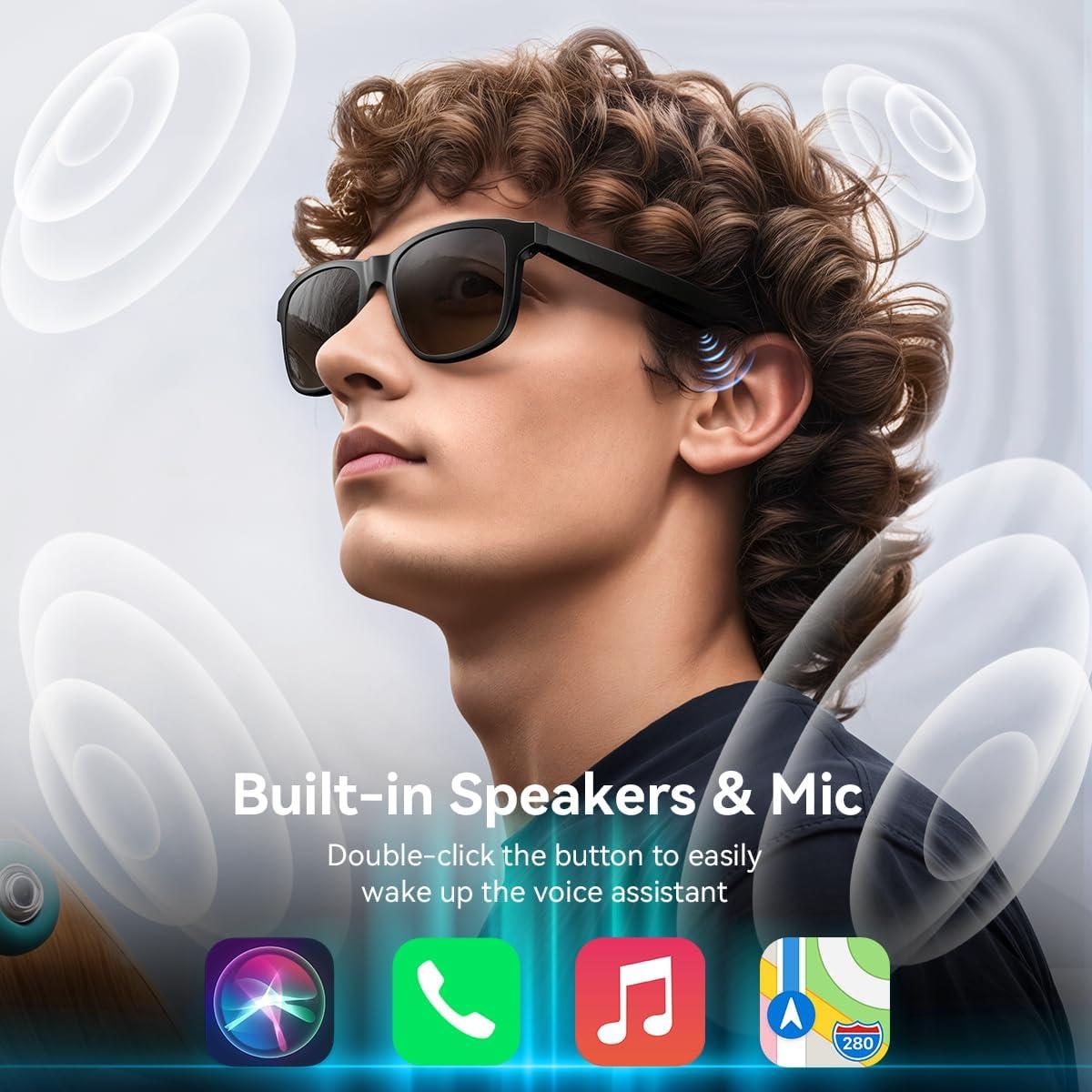 Gafas de Sol Inteligentes Bluetooth Sanqi Youpin UV Lentes Negros