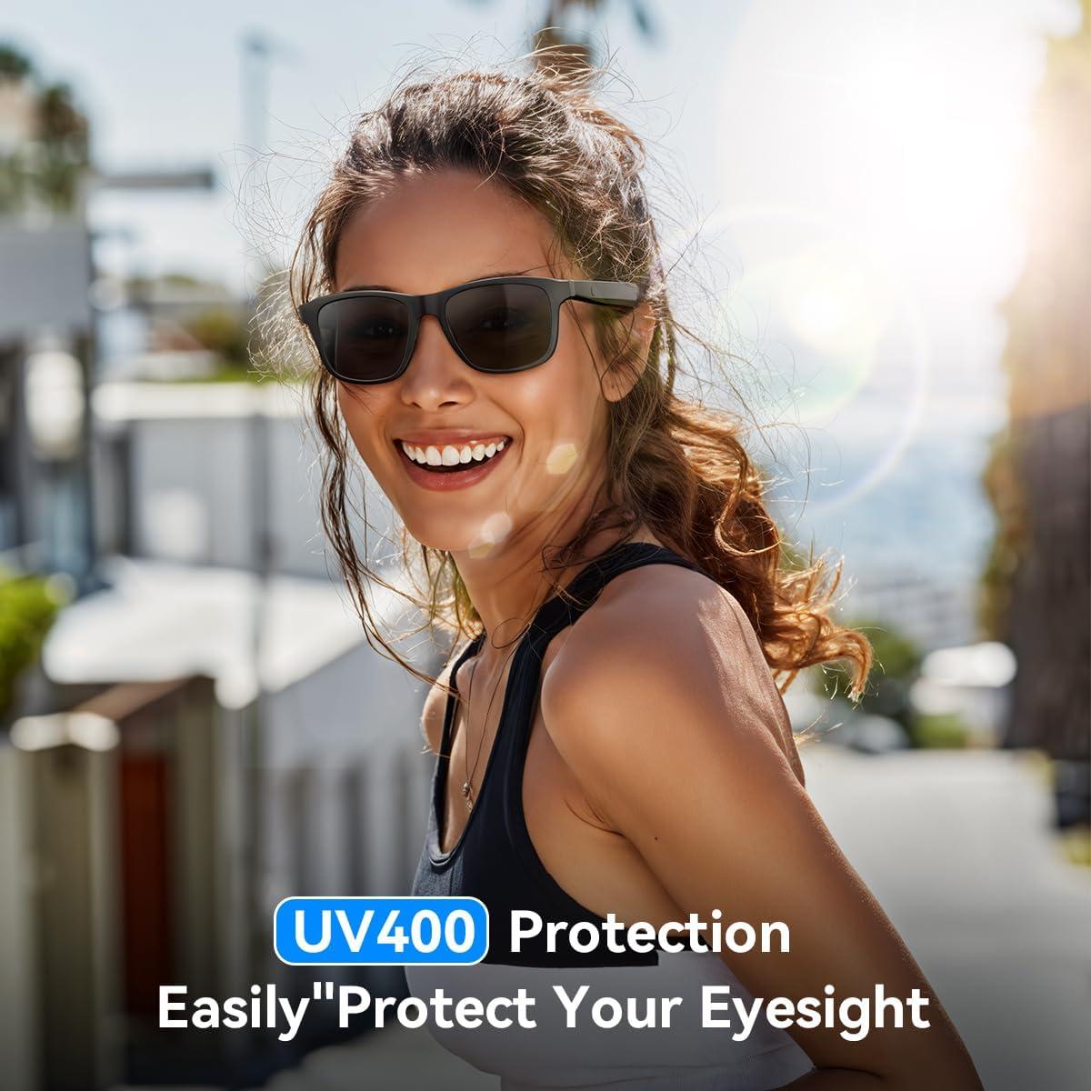 Gafas de Sol Inteligentes Bluetooth Sanqi Youpin UV Lentes Negros