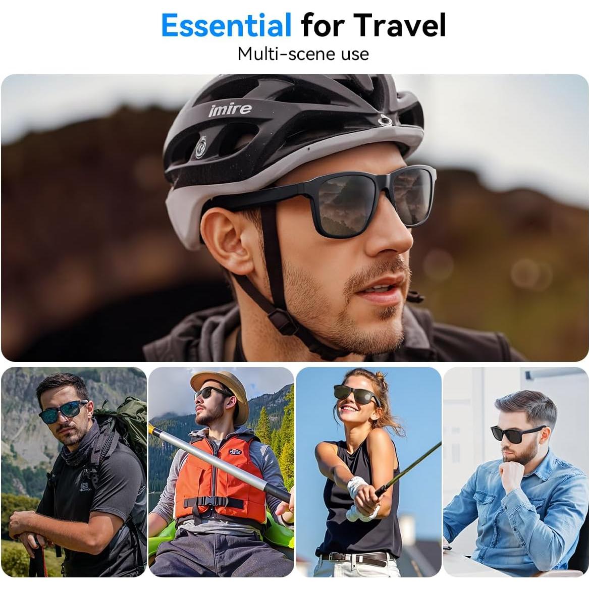 Gafas de Sol Inteligentes Bluetooth Sanqi Youpin UV Lentes Negros