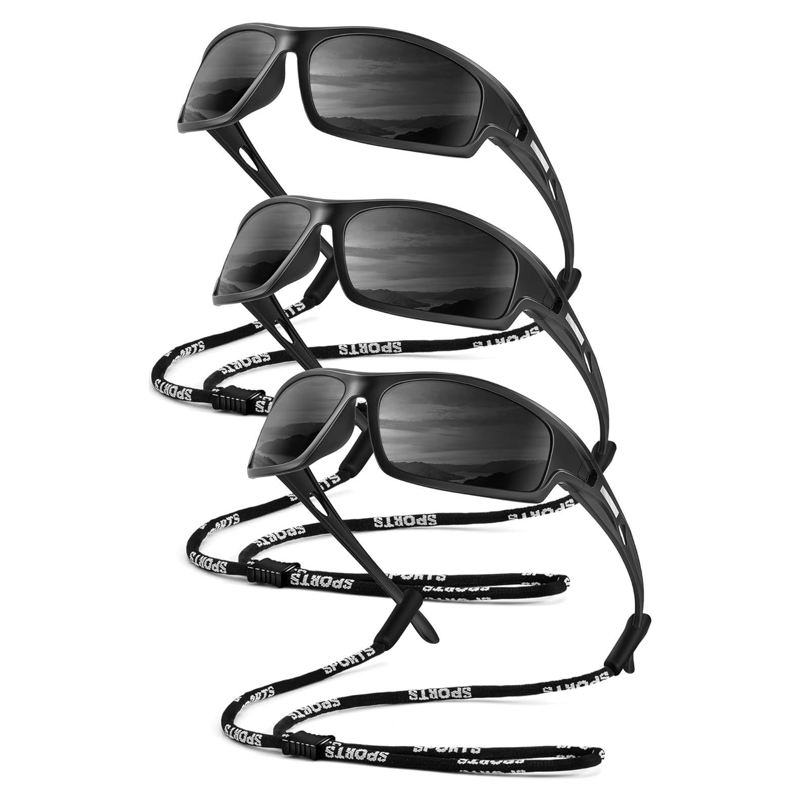 Gafas de sol polarizadas QALLY UV400 para hombres - Negro