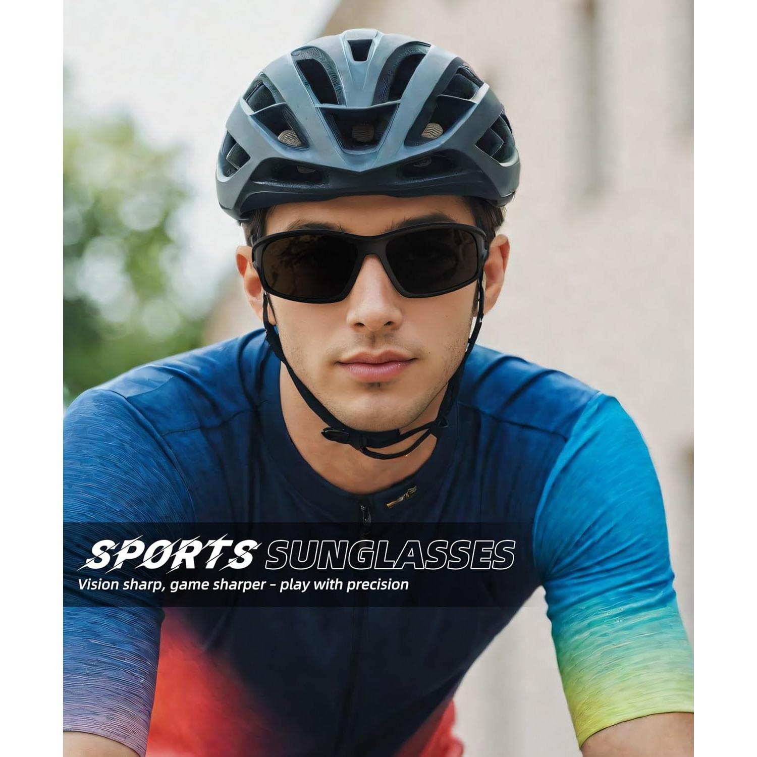 Gafas de sol polarizadas QALLY UV400 para hombres - Negro