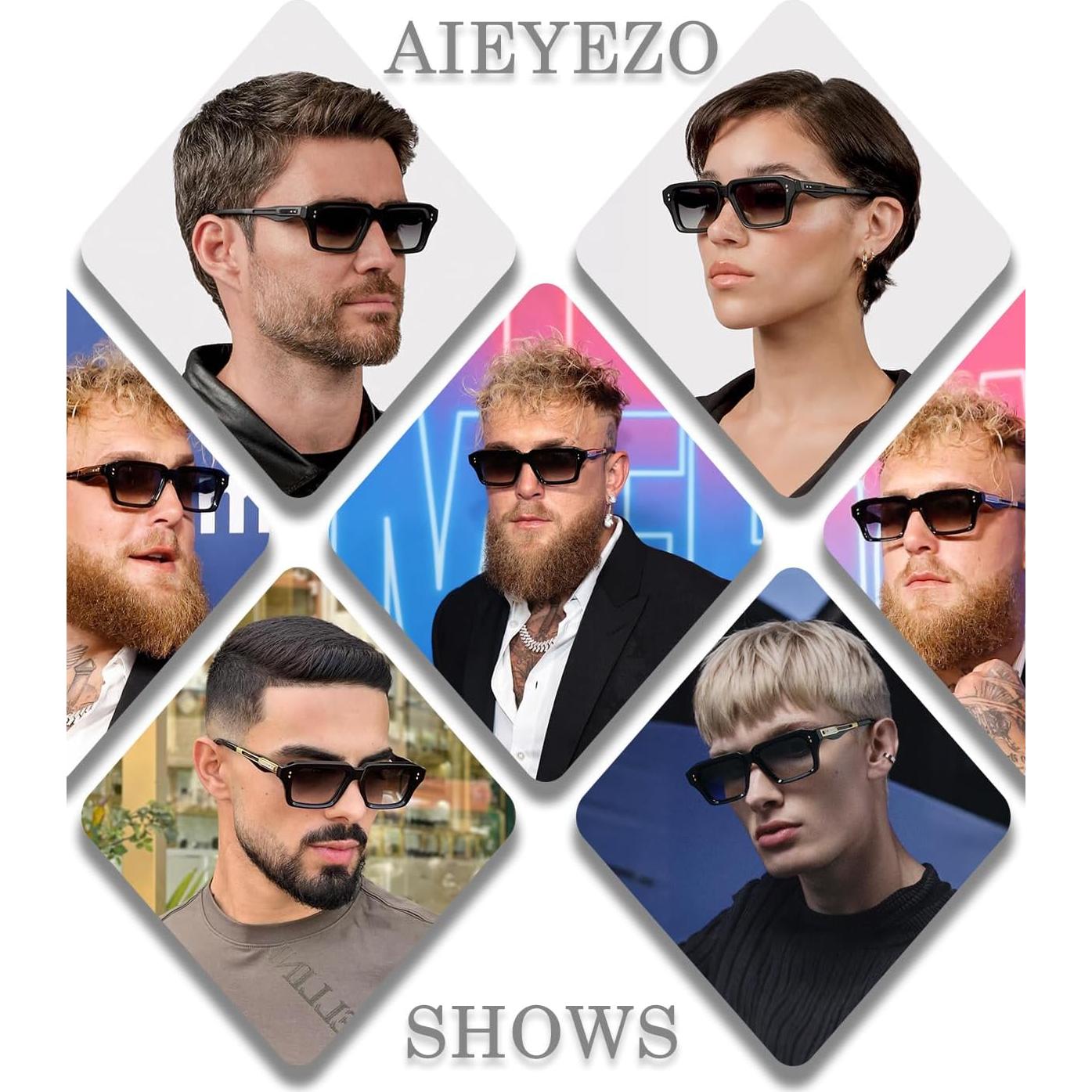 Gafas de Sol Rectangulares AIEYEZO UV400 Moda Retro