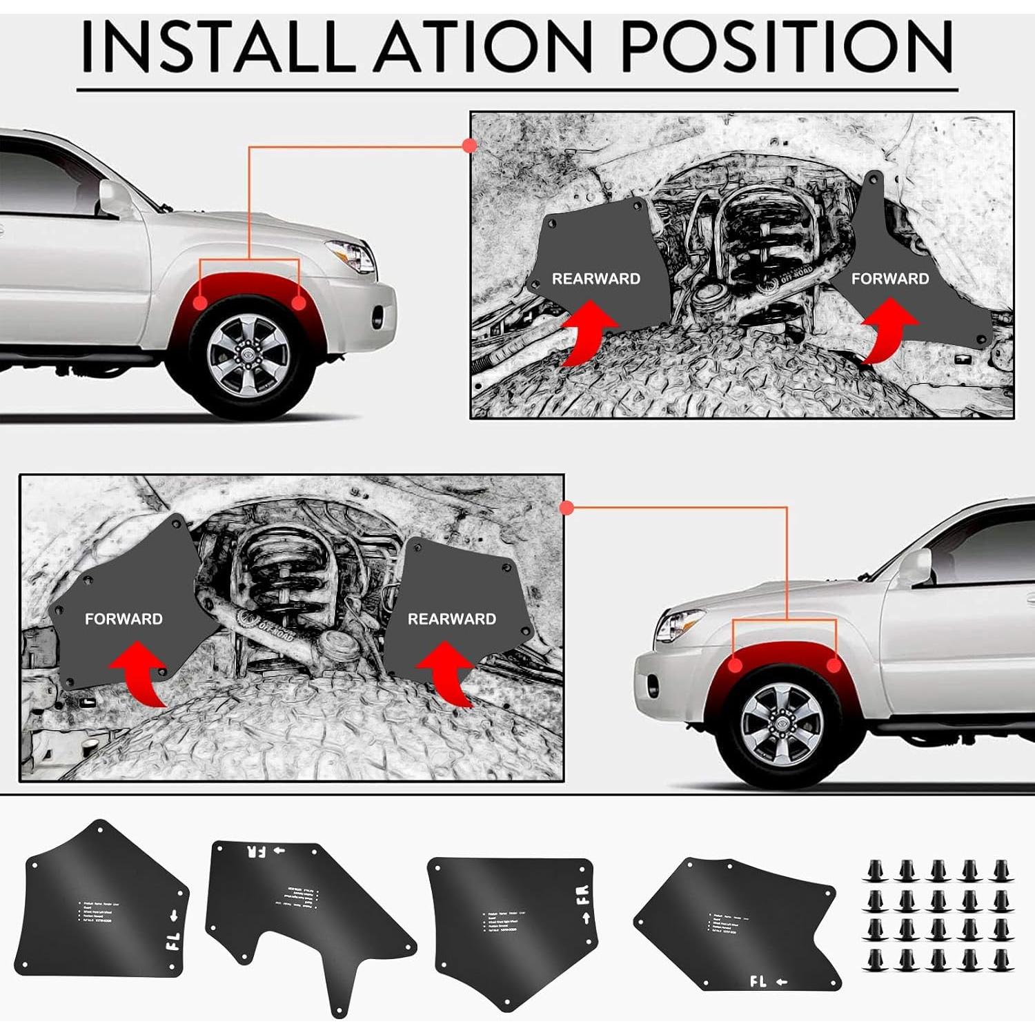 Guardias de Salpicaduras Jiankun para Toyota Tundra 2007-2020