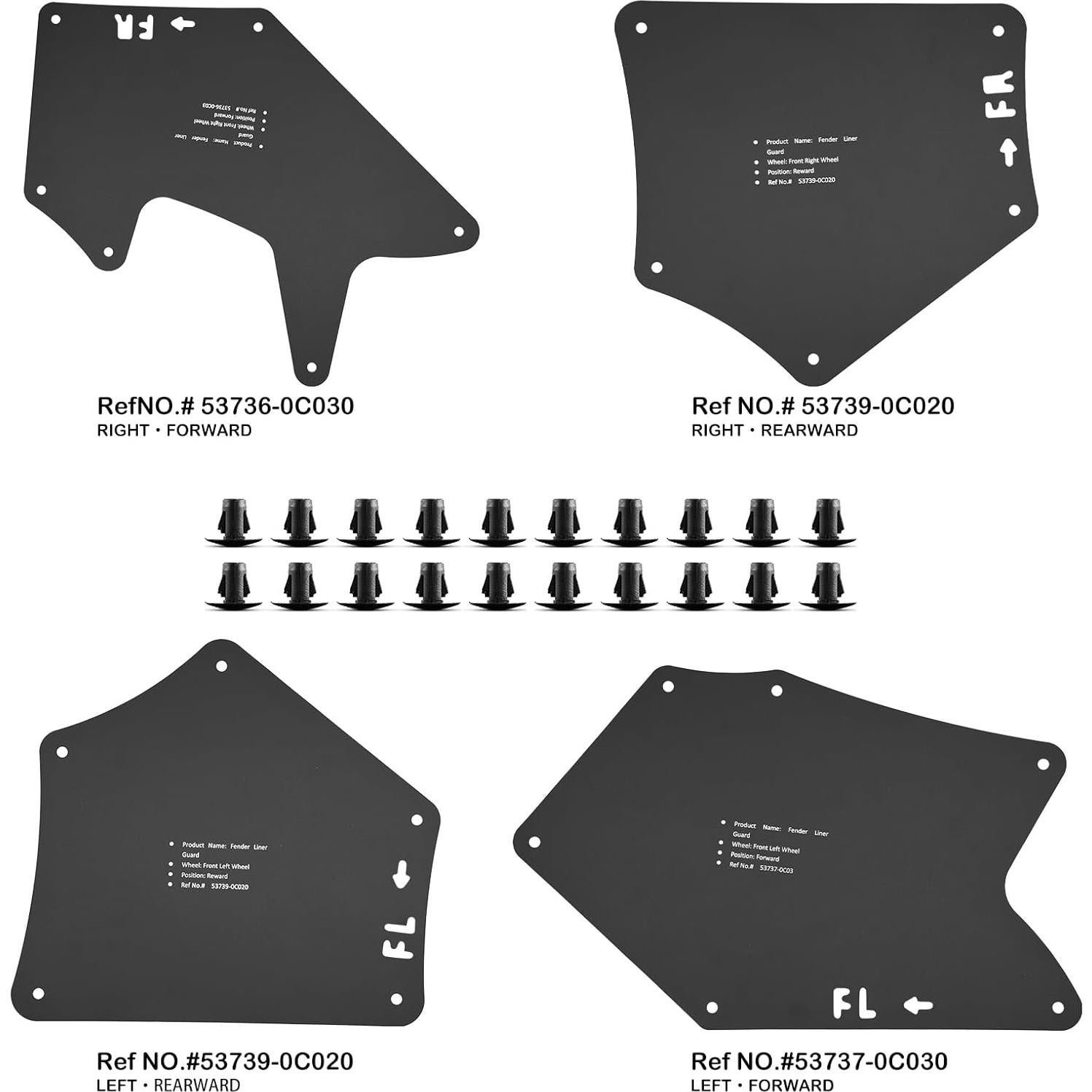 Guardias de Salpicaduras Jiankun para Toyota Tundra 2007-2020