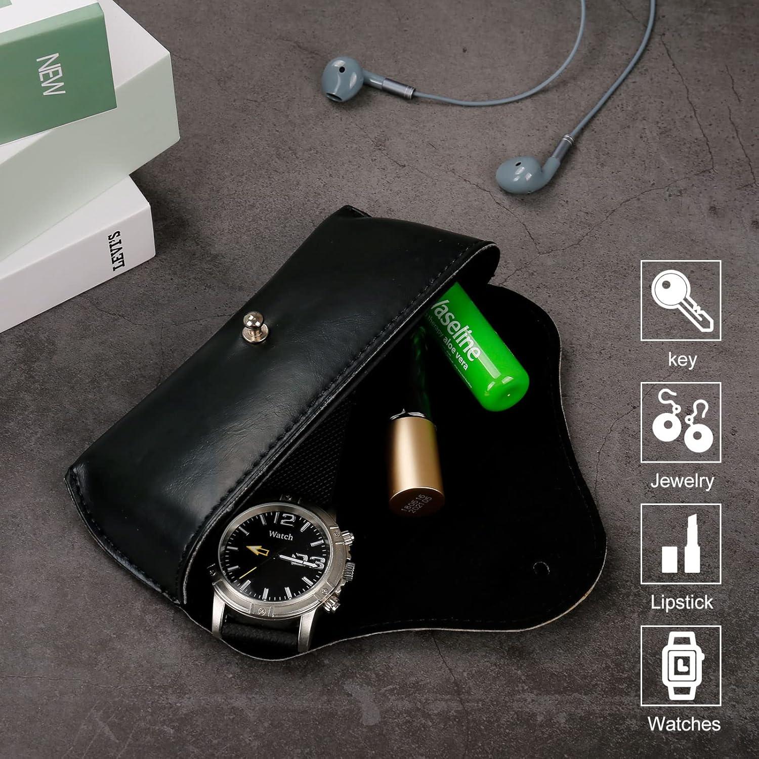 Estuche de Gafas de Cuero PU LogHog, Semirrígido 16x7x5cm