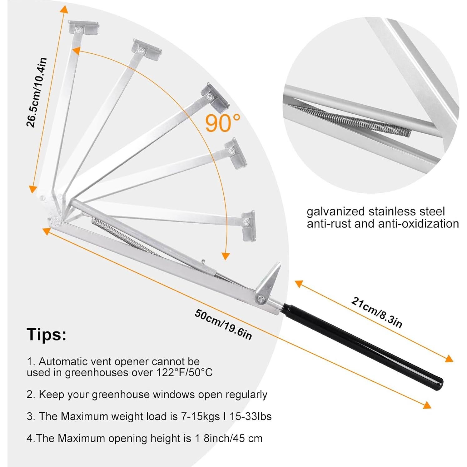Abridor Automático de Ventana de Invernadero Buycitky 7kg