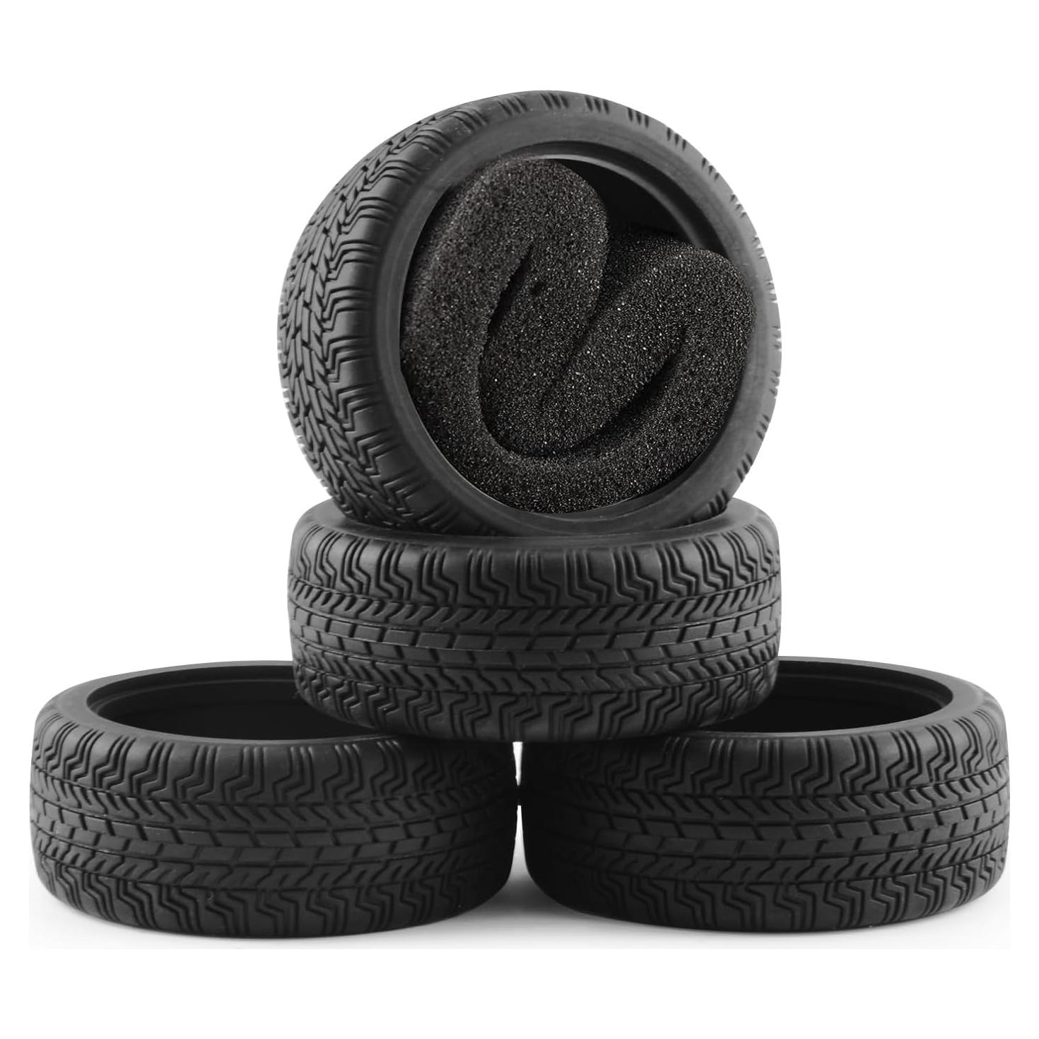 4 Neumáticos de Goma Suave Shaluoman 65mm para RC Touring