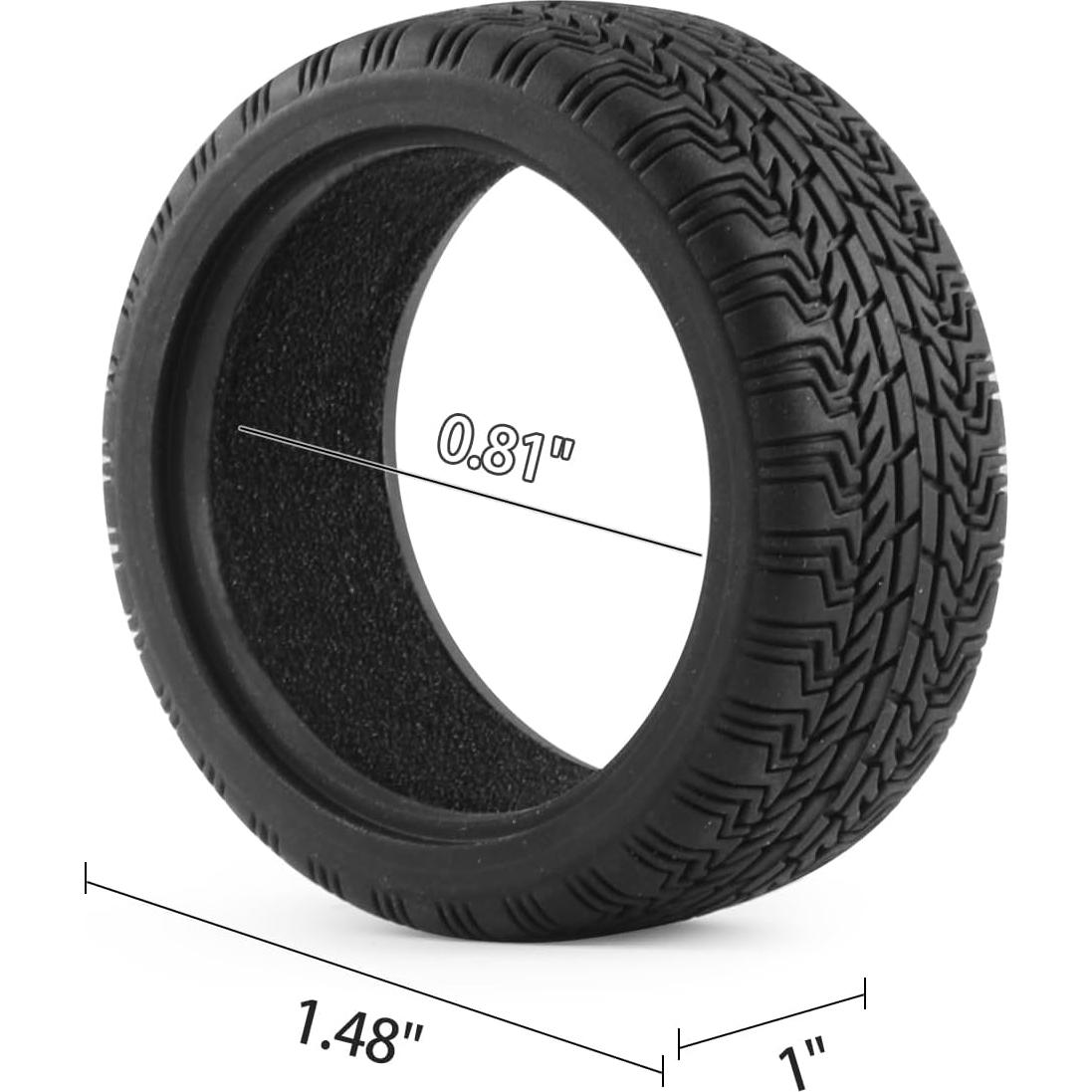 4 Neumáticos de Goma Suave Shaluoman 65mm para RC Touring