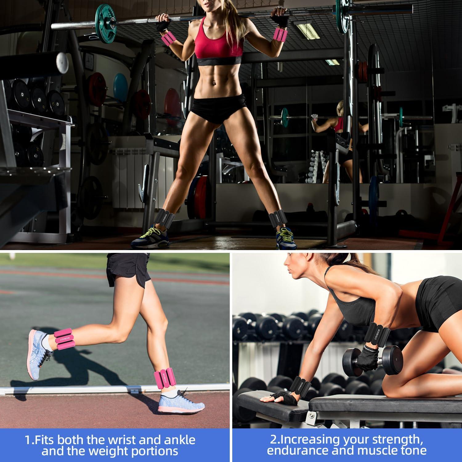 Pesas de Tobillo y Muñeca DOOHALO Ajustables 0.45 kg - Set 2 Piezas