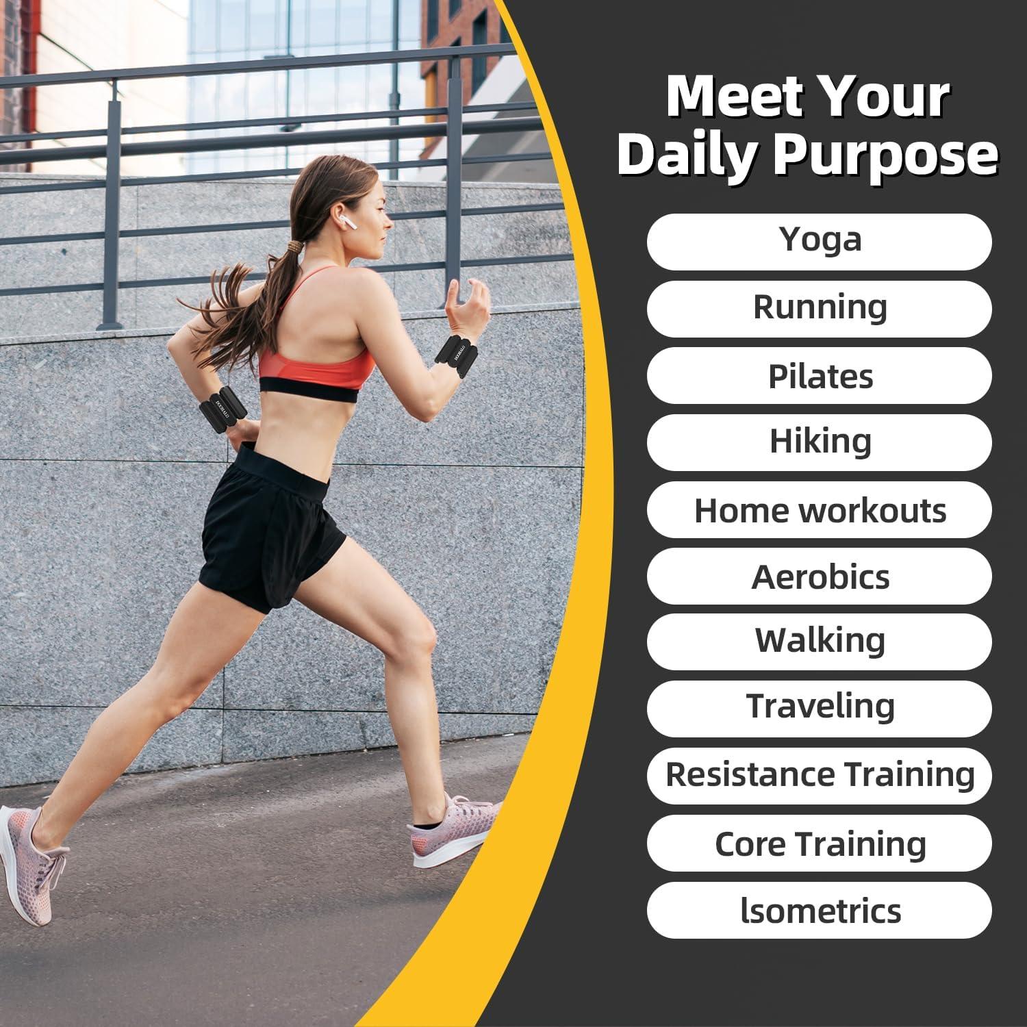 Pesas de Tobillo y Muñeca DOOHALO Ajustables 0.45 kg - Set 2 Piezas