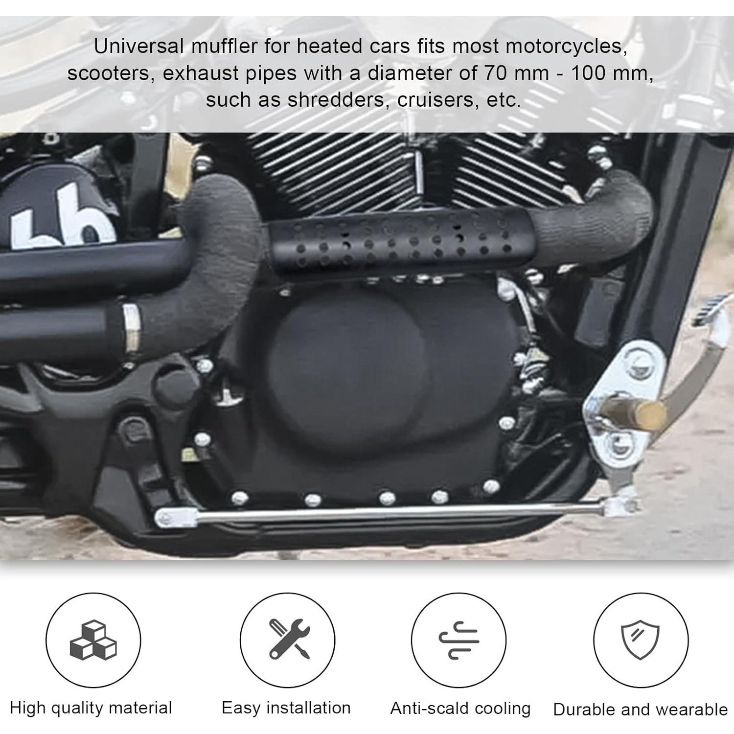 Escudo Térmico de Motocicleta Wevdn Negro 22.8x6 cm con Abrazaderas