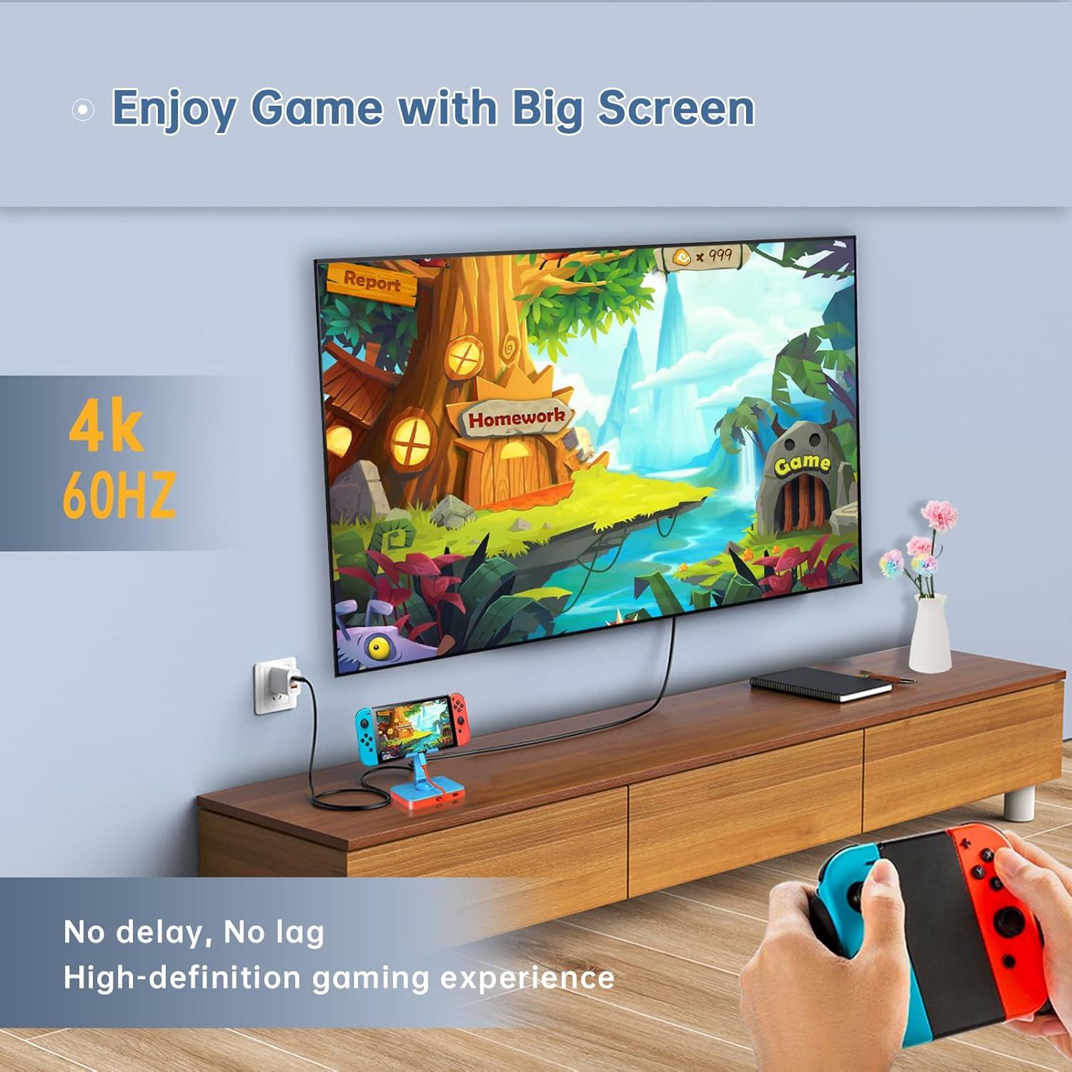 Dock 4 en 1 AMZPILOT para Nintendo Switch 4K 60Hz USB C