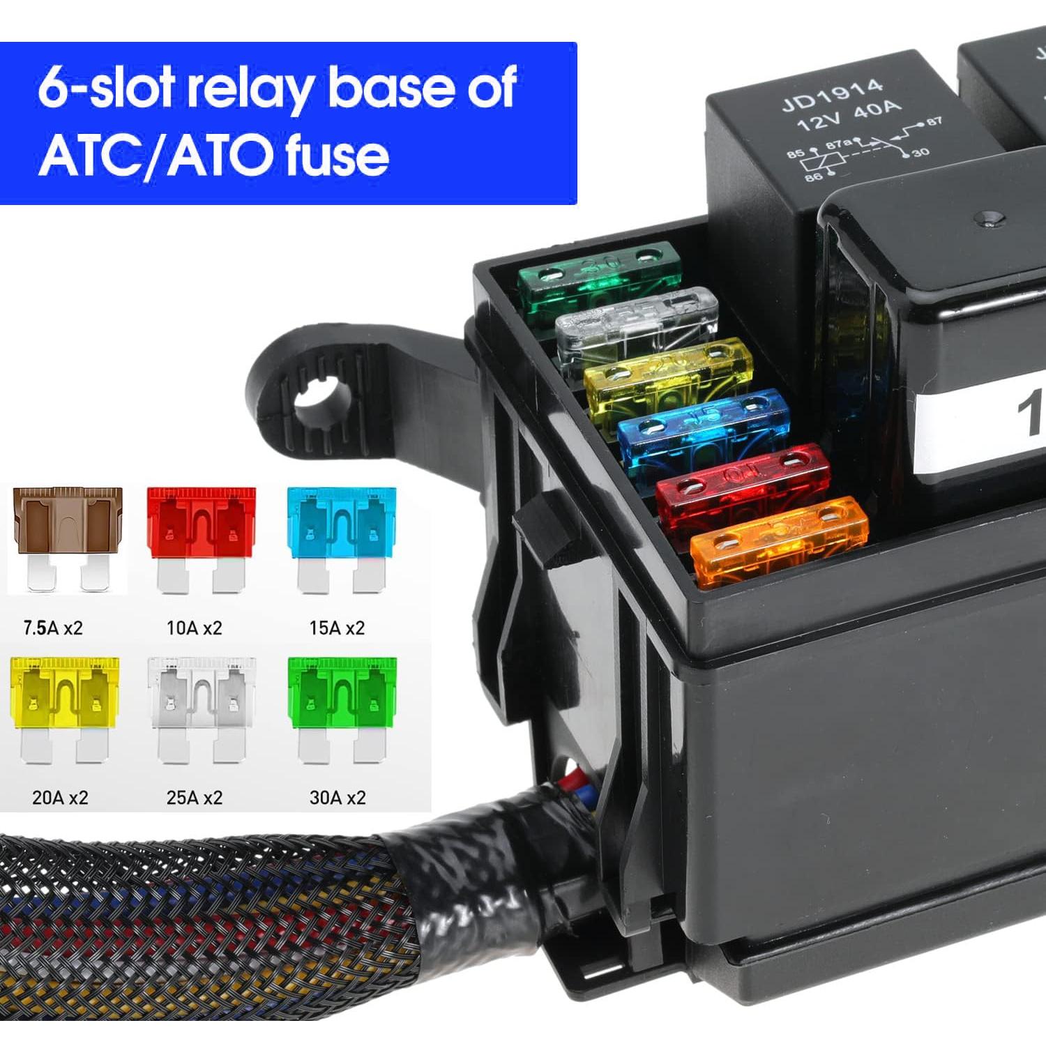 Caja de Fusibles y Relés 12V Gebildet 6 Vías Impermeable