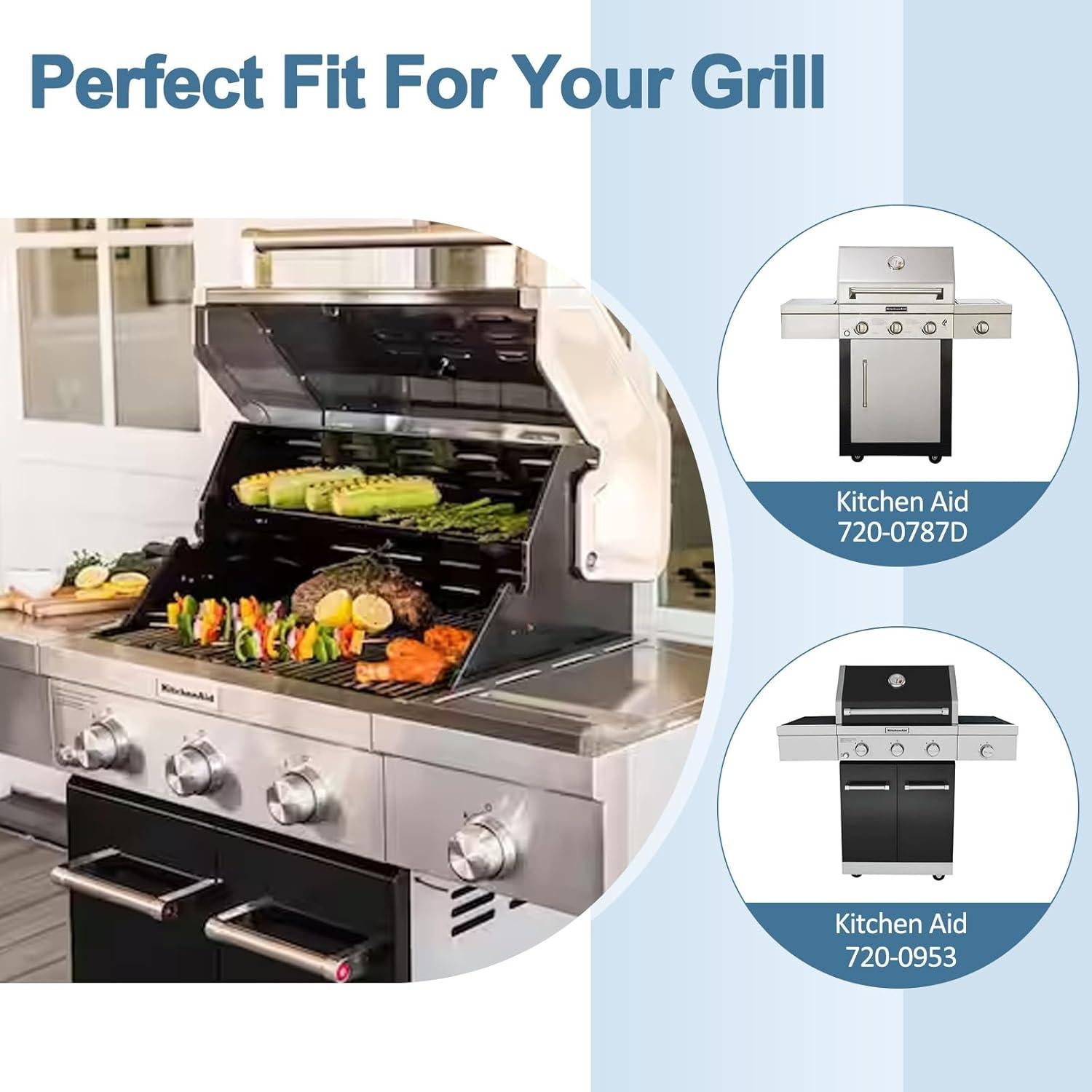 Rejillas de Acero Inoxidable Adviace para Parrilla Kitchenaid