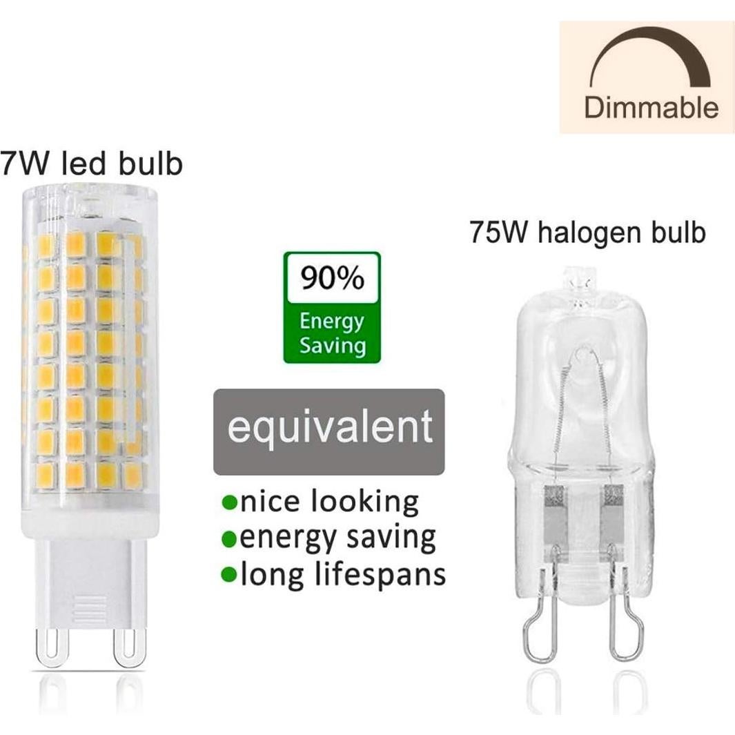 Bombilla LED G9 SYXKJ 7W 720lm Regulable Blanca Cálida 3000K Paquete de 4