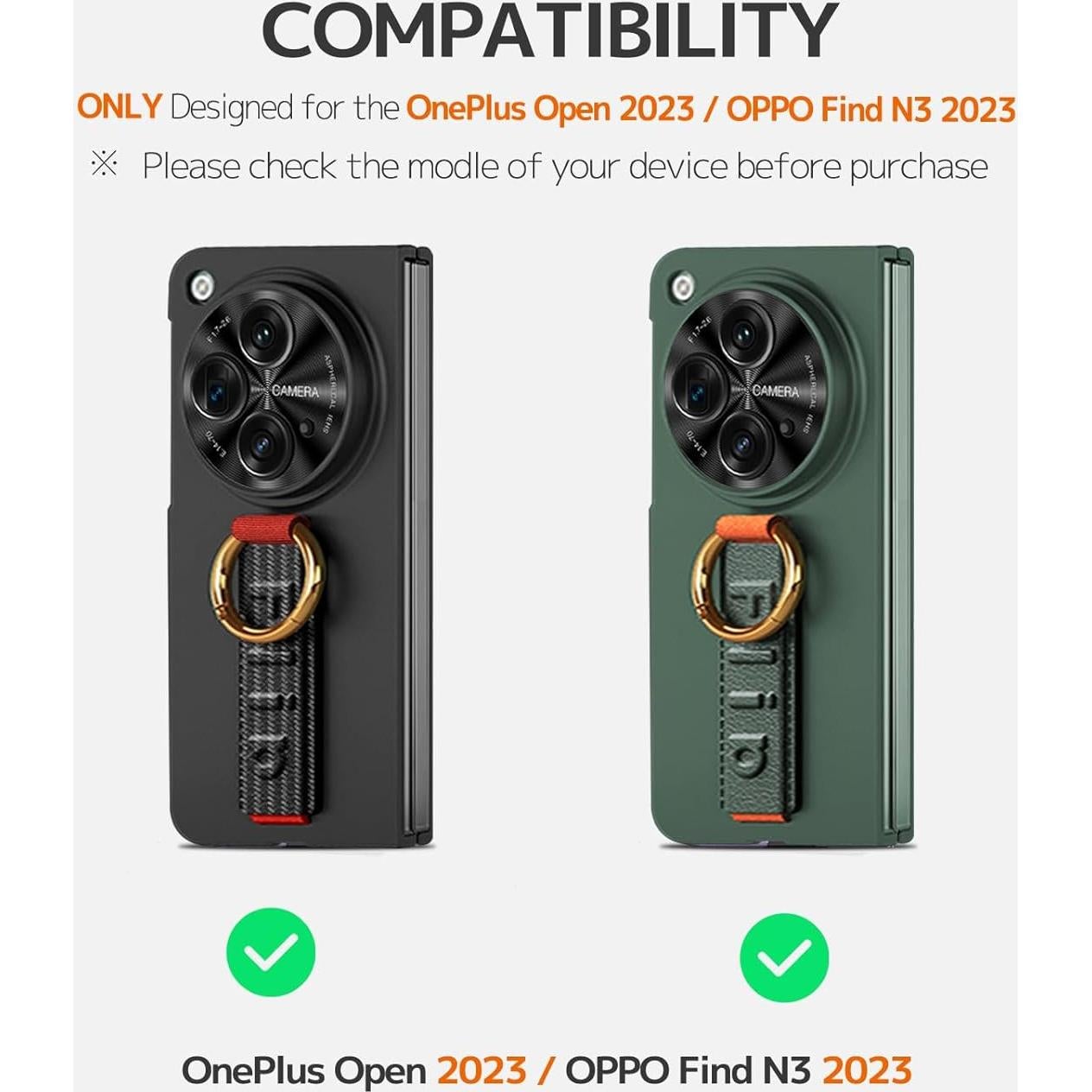 Funda NINKI para OnePlus Open Fibra de Carbono con Correa