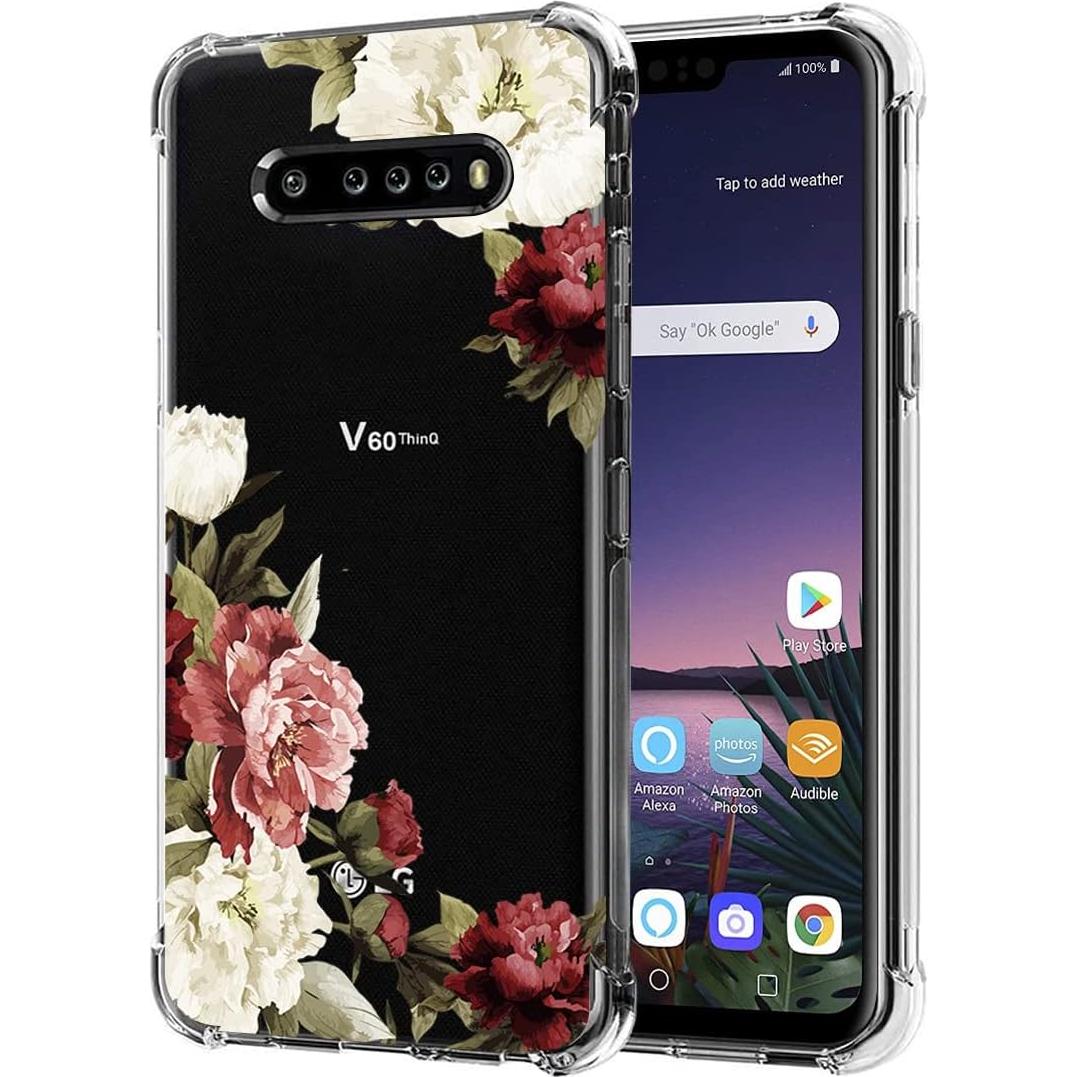 Funda TPU Transparente LG V60 ThinQ 5G - Diseño Floral