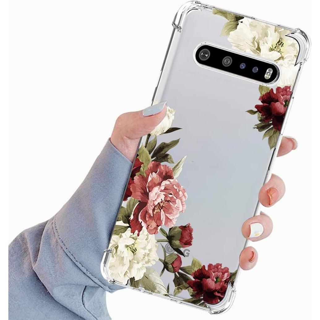 Funda TPU Transparente LG V60 ThinQ 5G - Diseño Floral