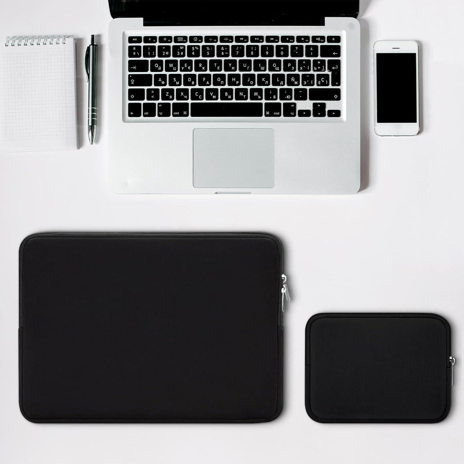 Funda para Laptop RAINYEAR 11-11.6" Negra con Forro Suave