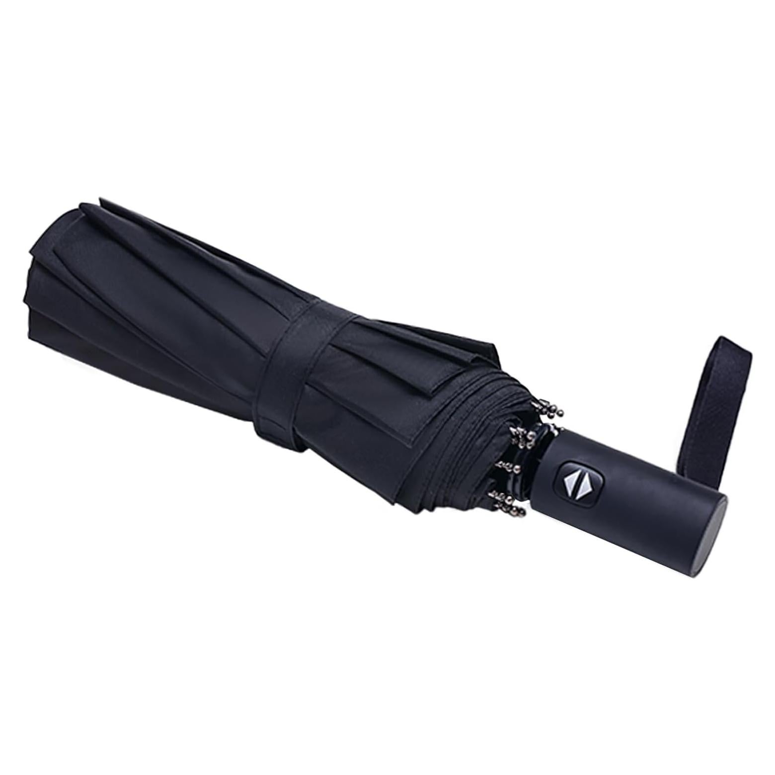 Paraguas Compacto Automático Resistente al Viento Negro