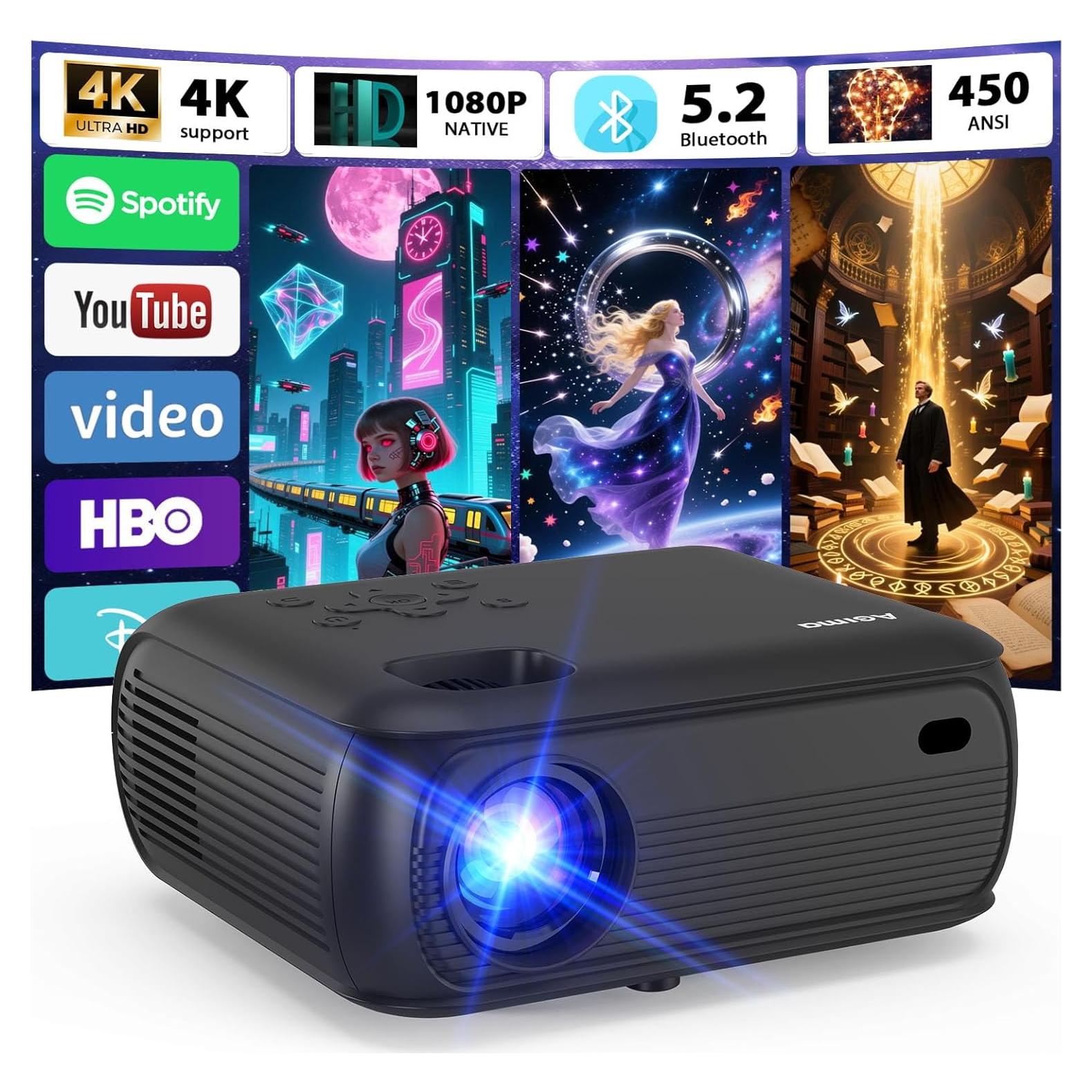 Proyector 2K AGIMA X6 WiFi 6 Bluetooth 5.2 1080P 4K HDR