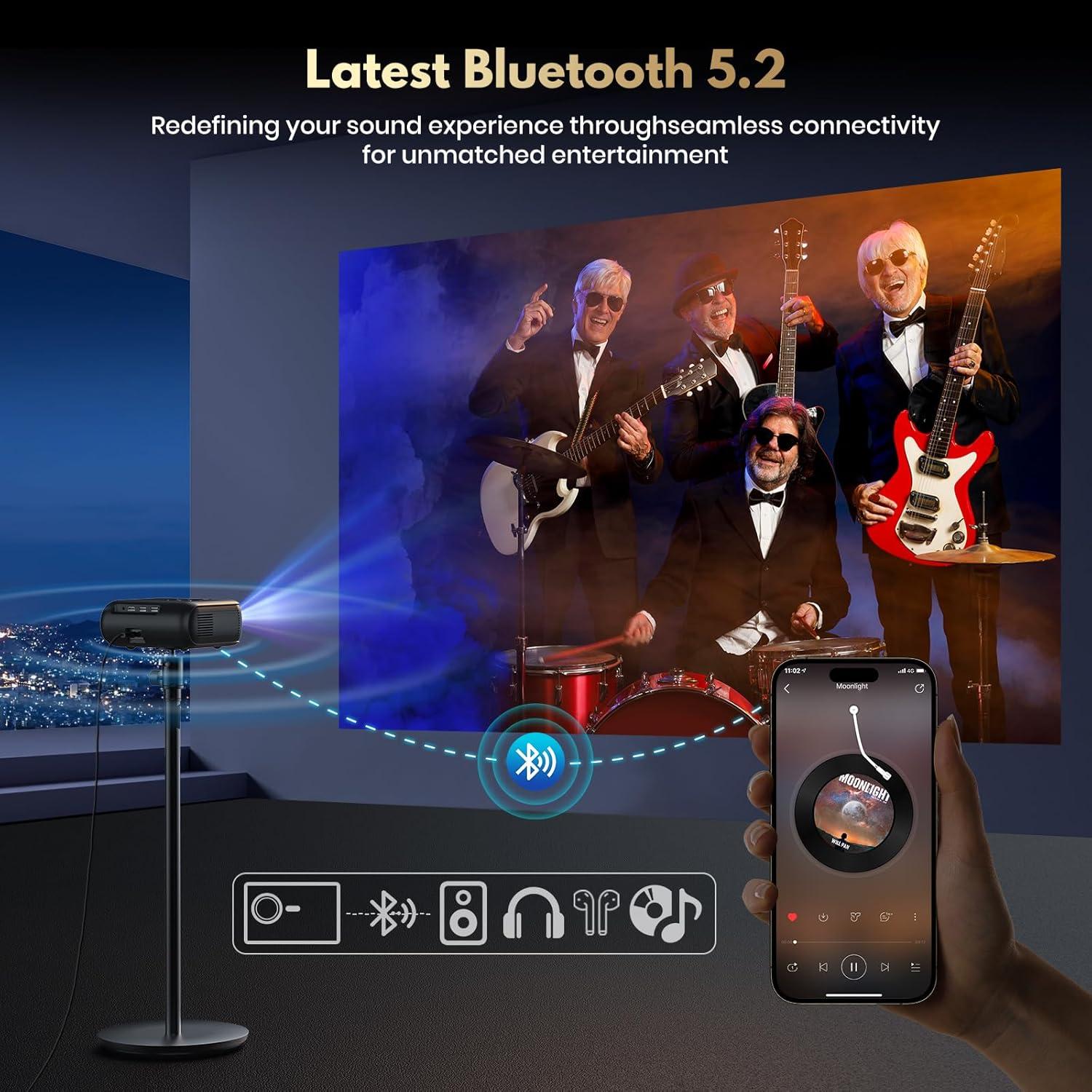 Proyector 2K AGIMA X6 WiFi 6 Bluetooth 5.2 1080P 4K HDR